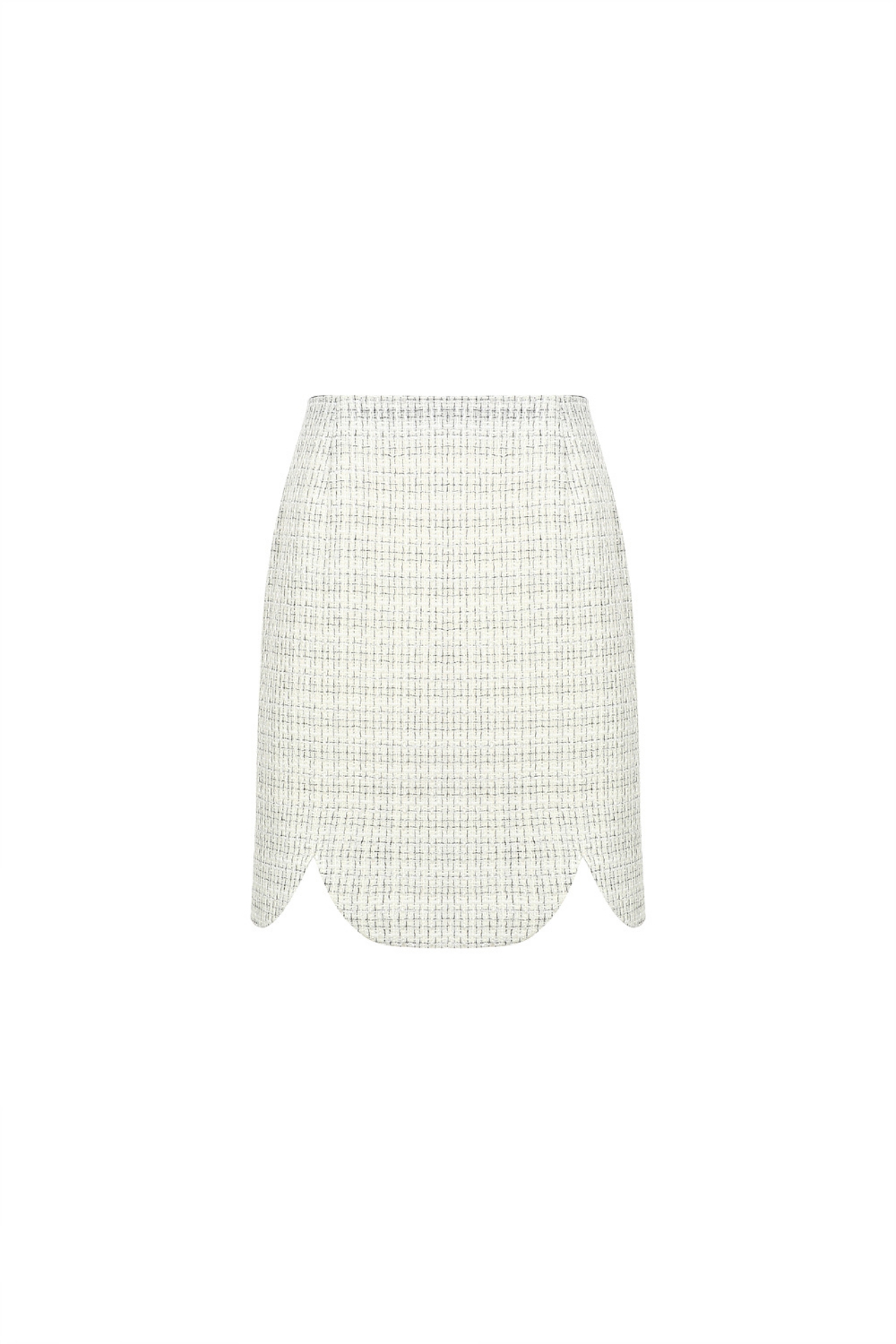 Tulip Shaped Tweed Short Skirt (21SSK003IV)