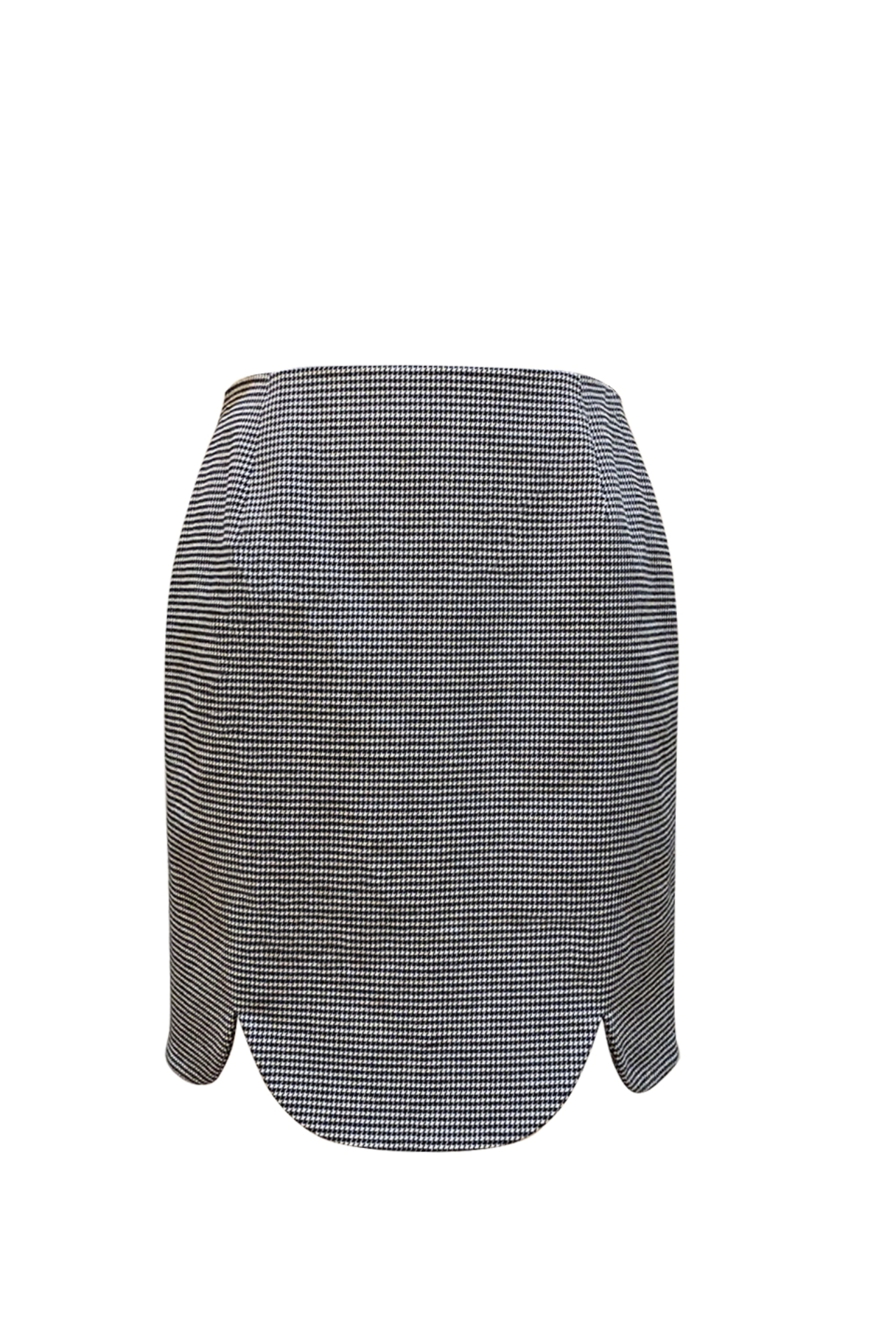Tulip Shaped Hound`s Tooth Short Skirt (21SSK004BK)