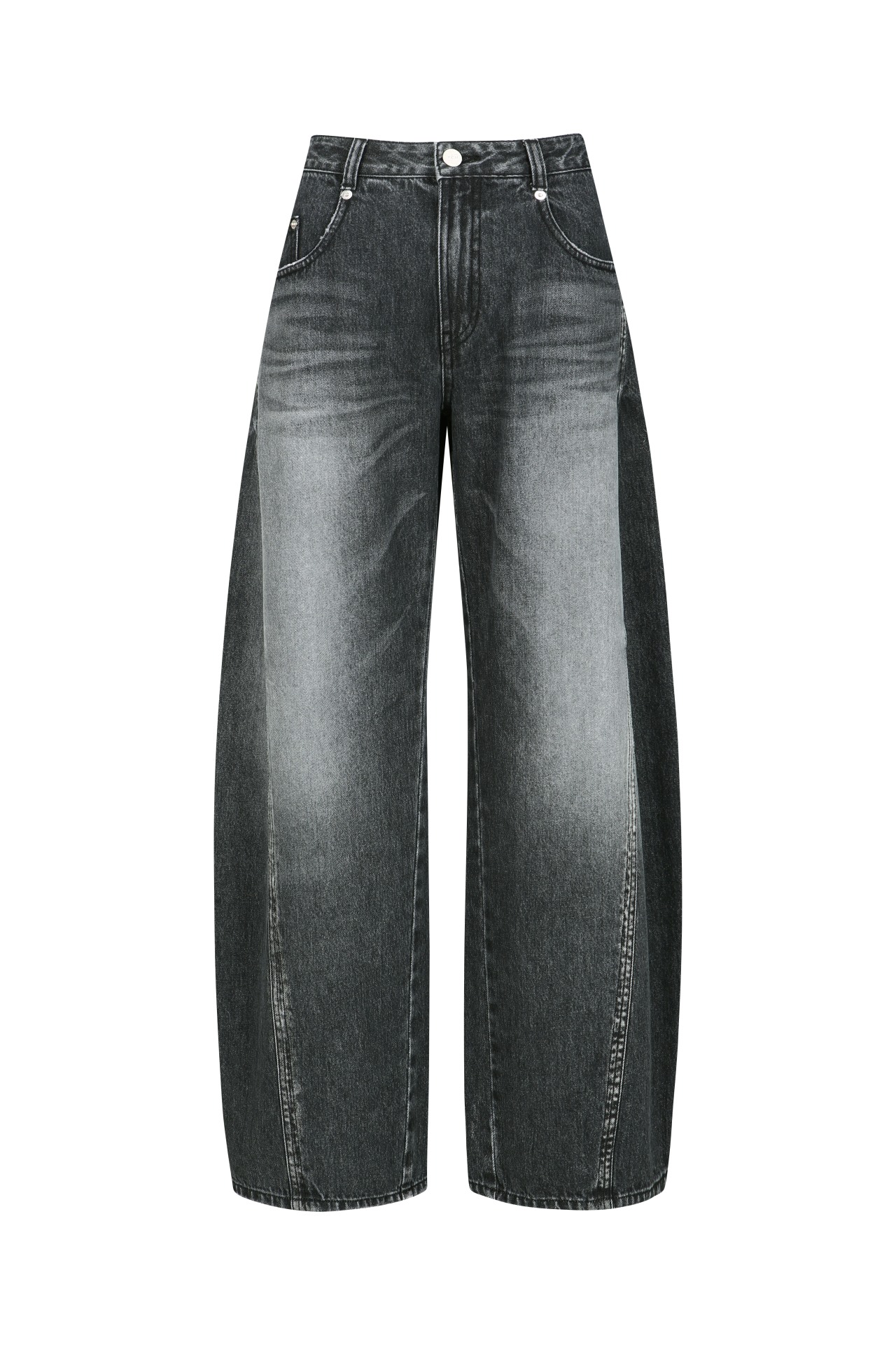 HIGH-WAIST WIDE JEANS BLACK (F24DB7051BK)