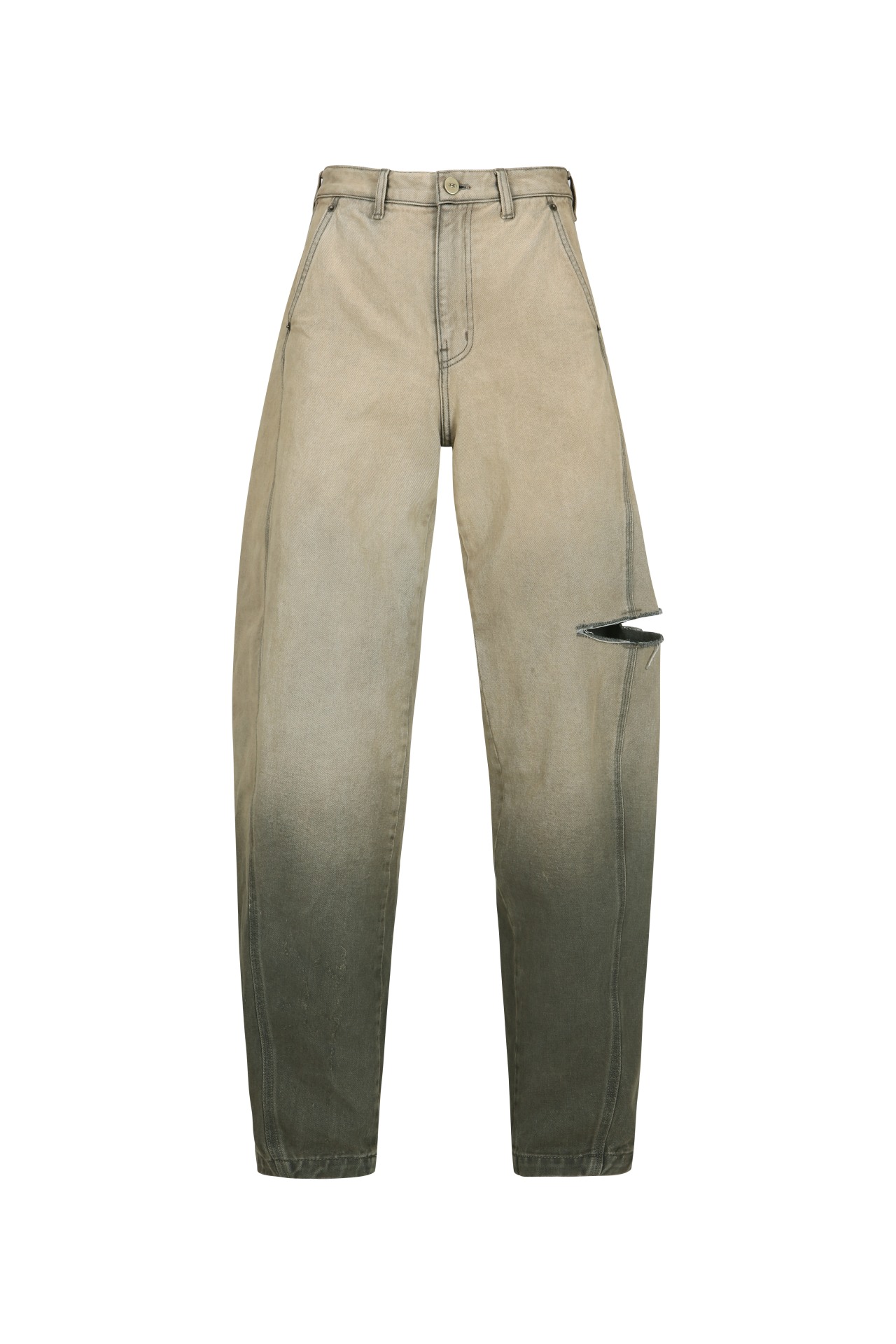 CUT-OUT LUREX-DETAILED JEANS BROWN (F24DB7071BR)