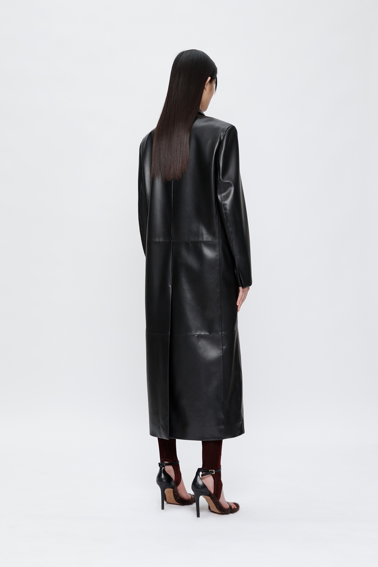 FAUX LEATHER COAT BLACK (F25CT2053BK)
