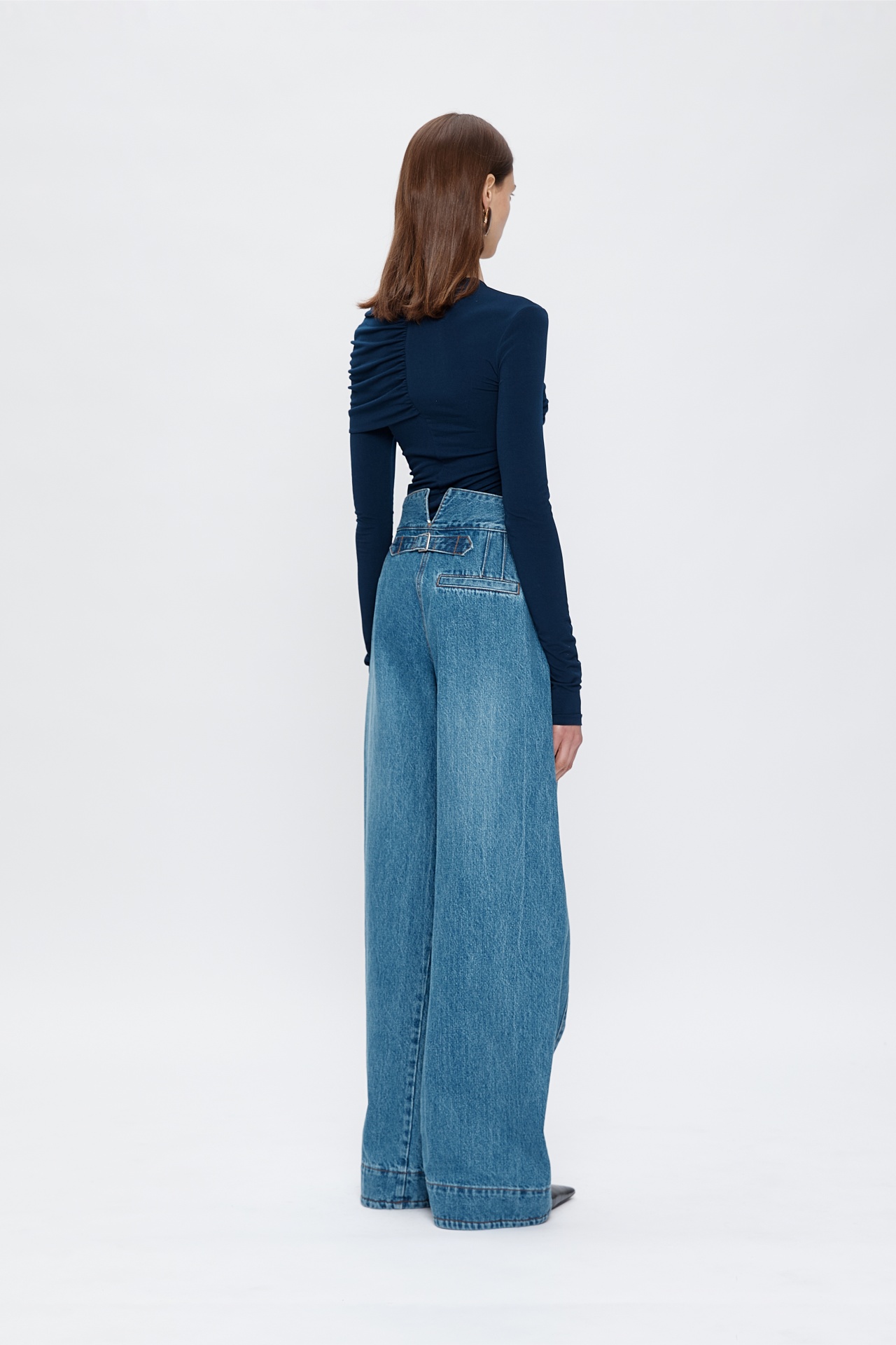 BACK SLIT DENIM BLUE (F25DB8061BL)