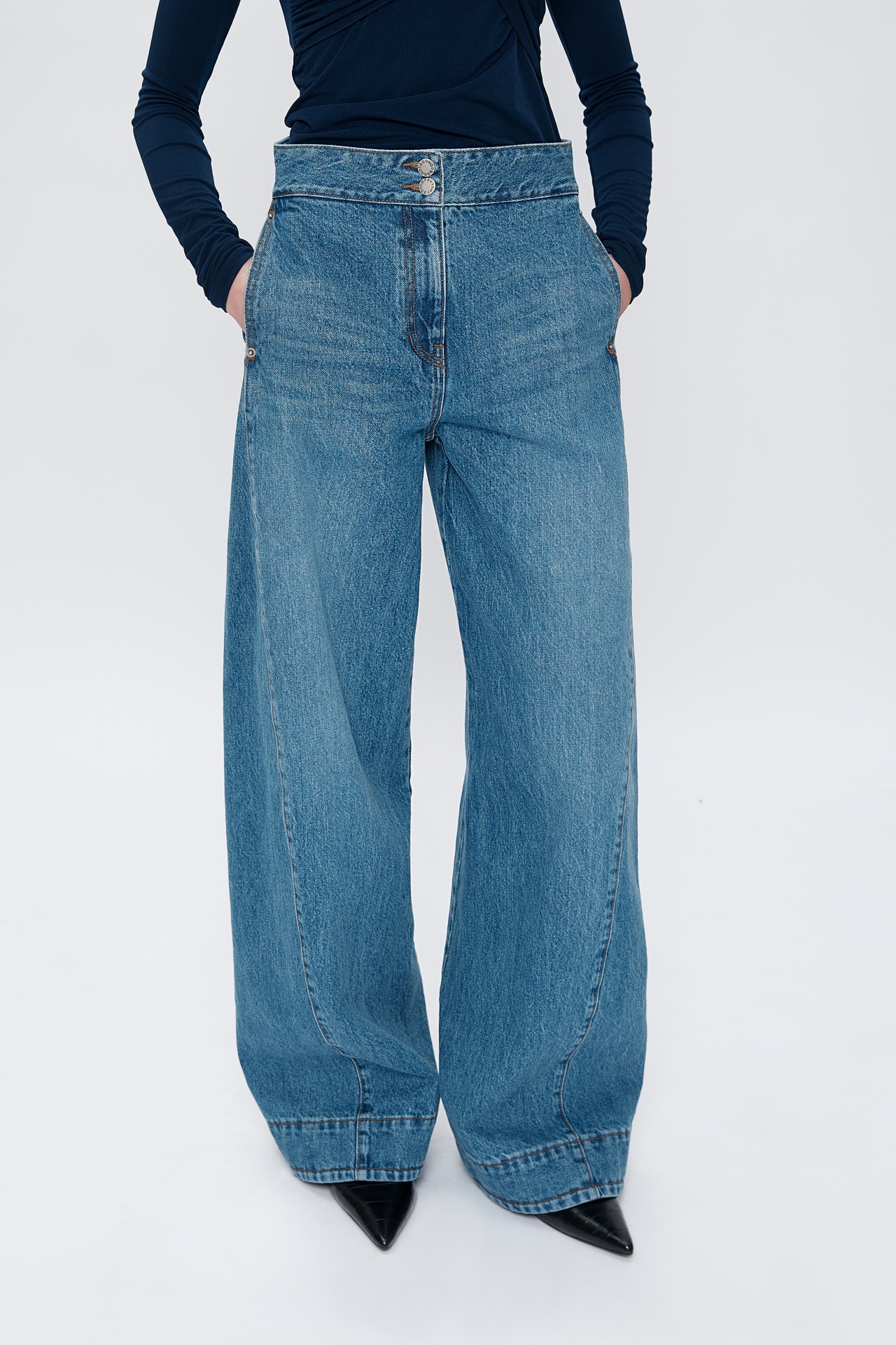 BACK SLIT DENIM BLUE (F25DB8061BL)