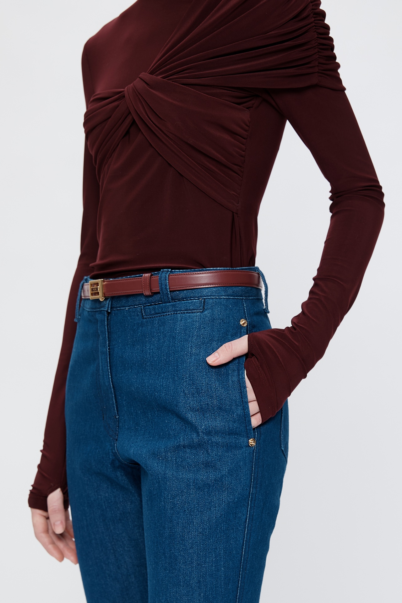 BOOTS CUT DENIM PANTS BLUE (F25DB8101BL)