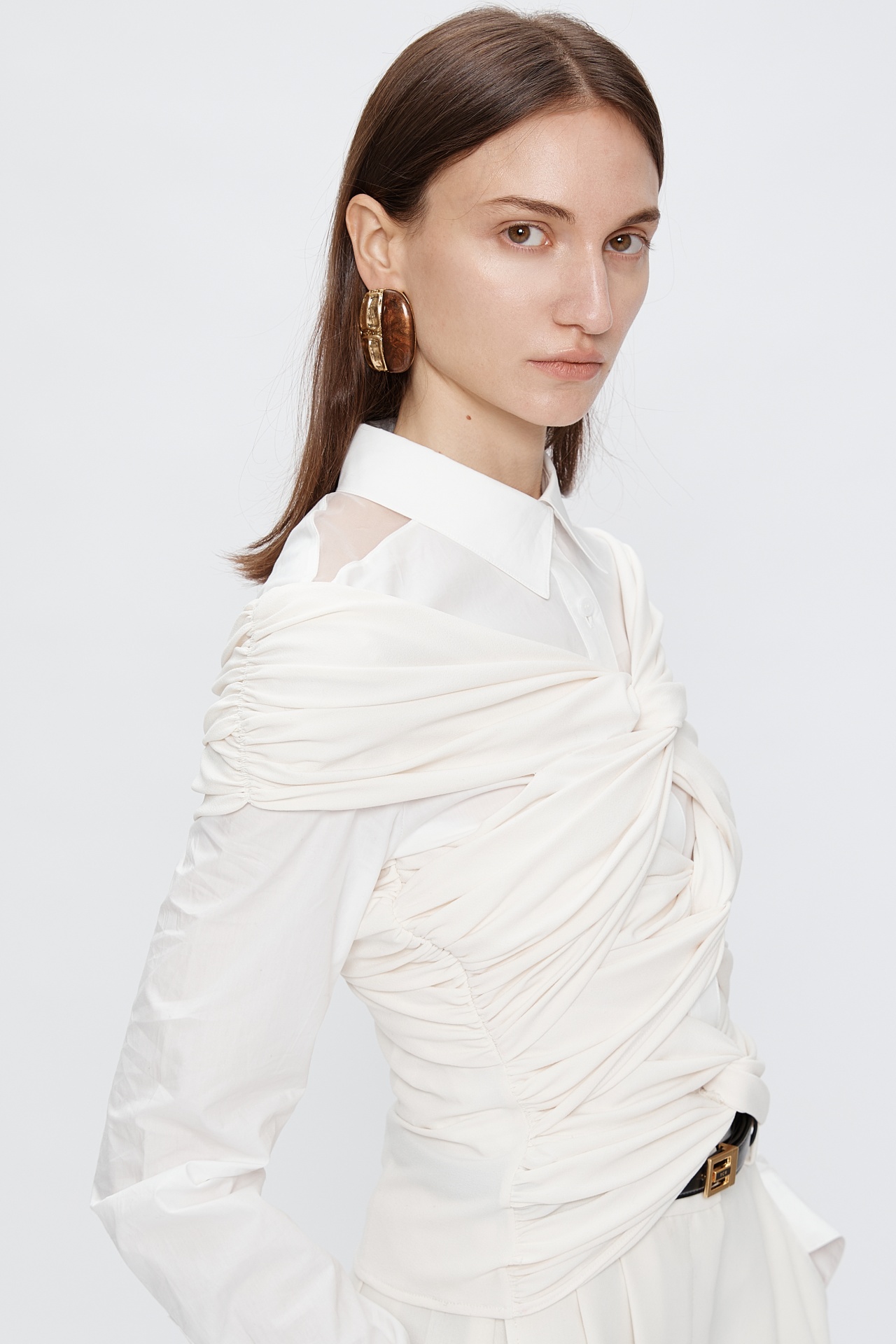 SHIRRING TANK TOP IVORY (F25TO10091IV)