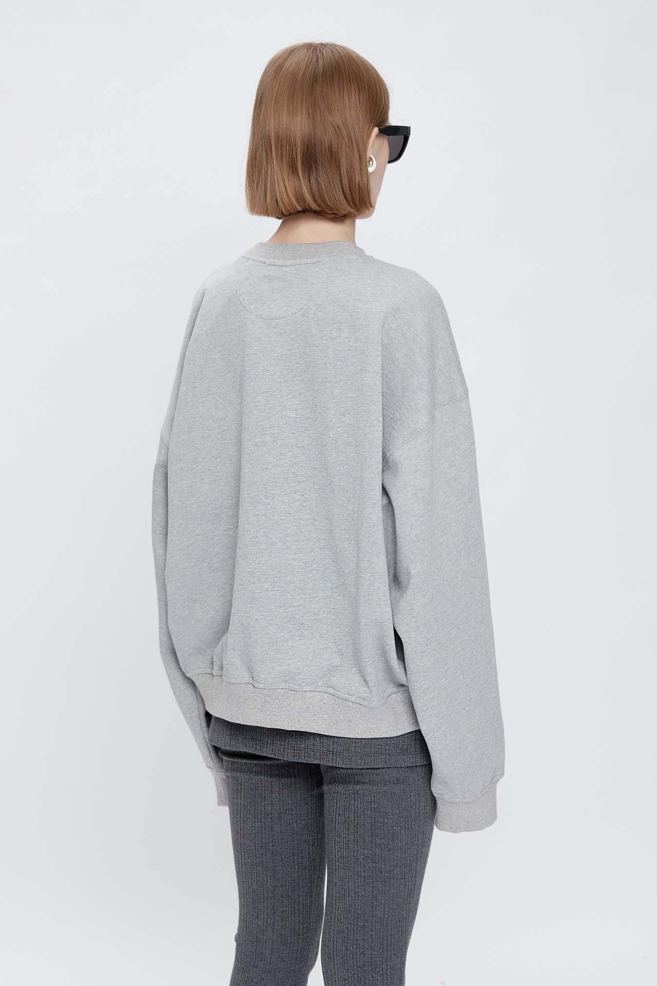 PEARL DETAIL SWEAT SHIRTS GREY (F25TS11351GY)