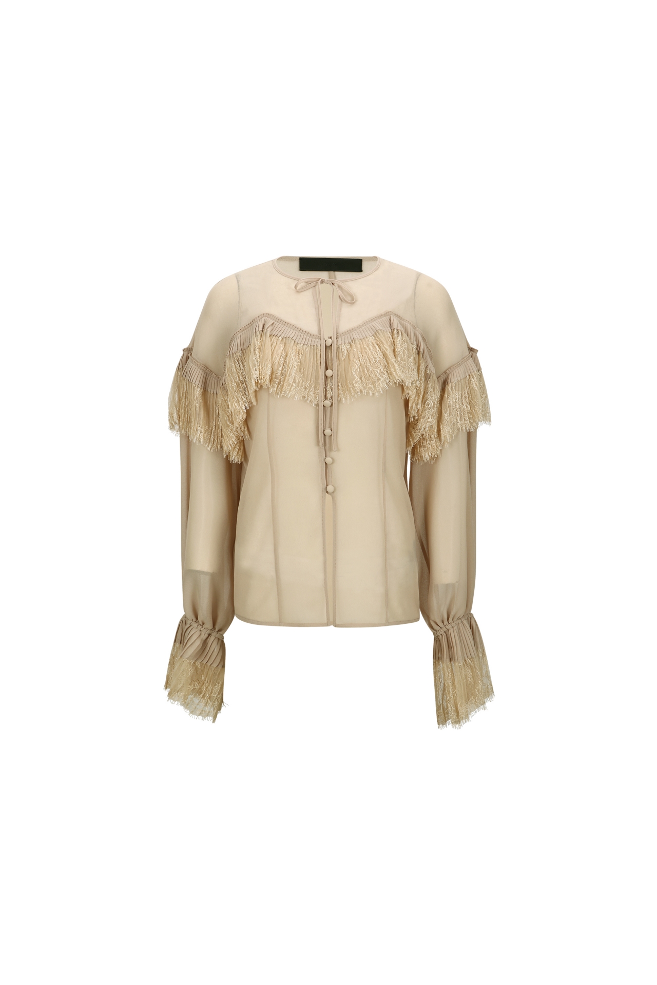 LACE RUFFLE BLOUSE (F26BL4031BE)