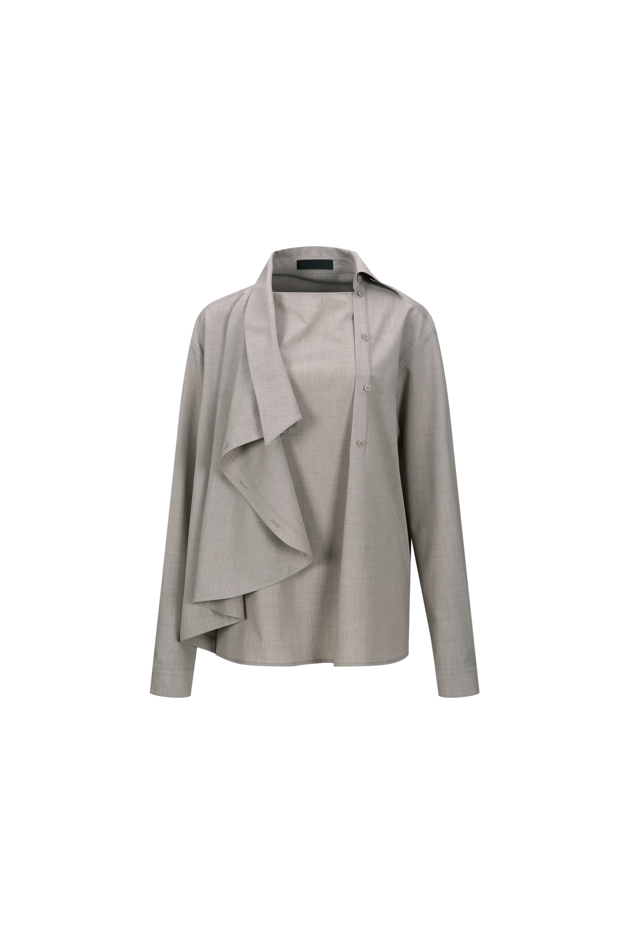 ASYMMETRICAL COLLAR DETAIL SHIRT (F26BL4062GY)