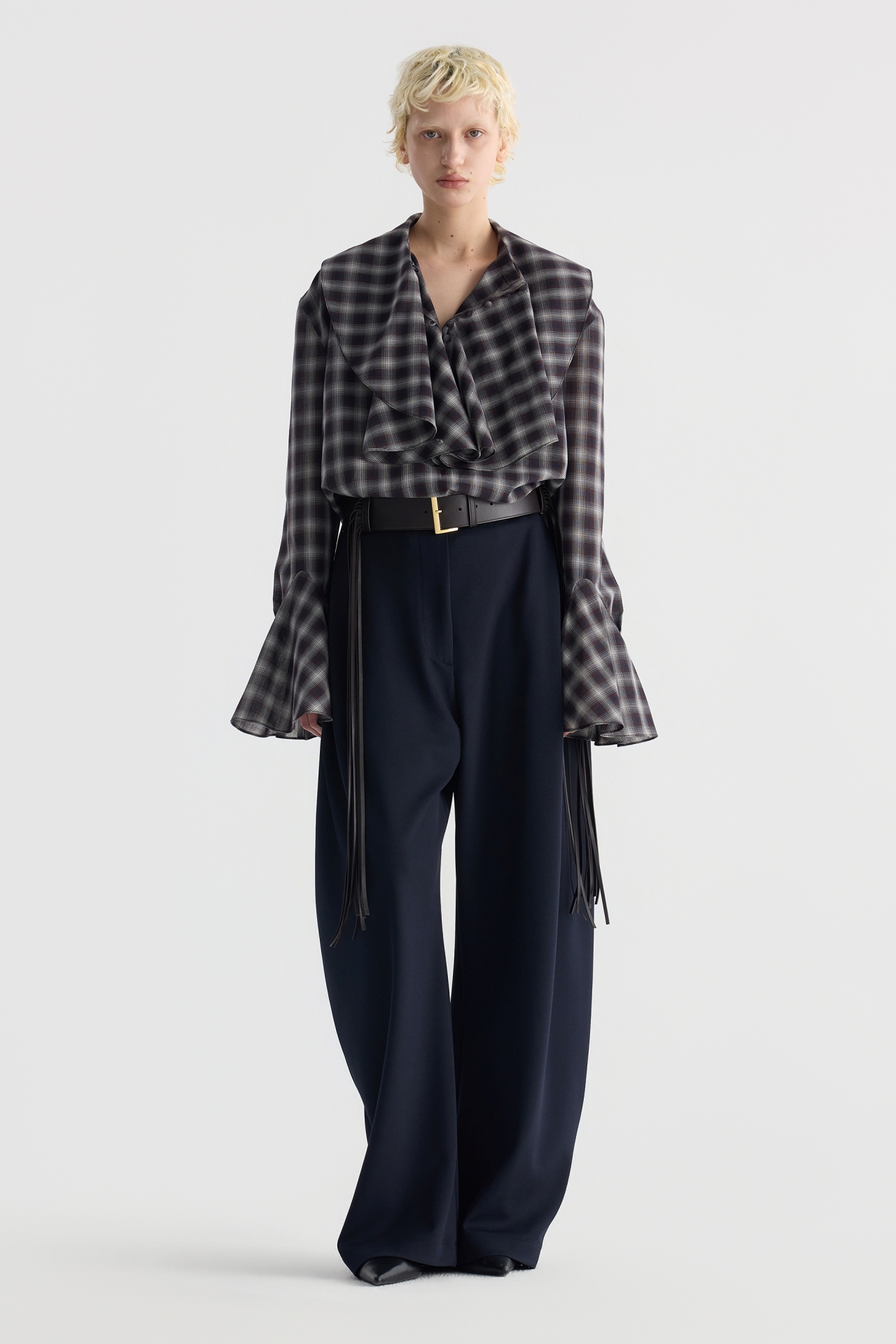 RUFFLE BELL SLEEVE BLOUSE (F26BL4081BR)