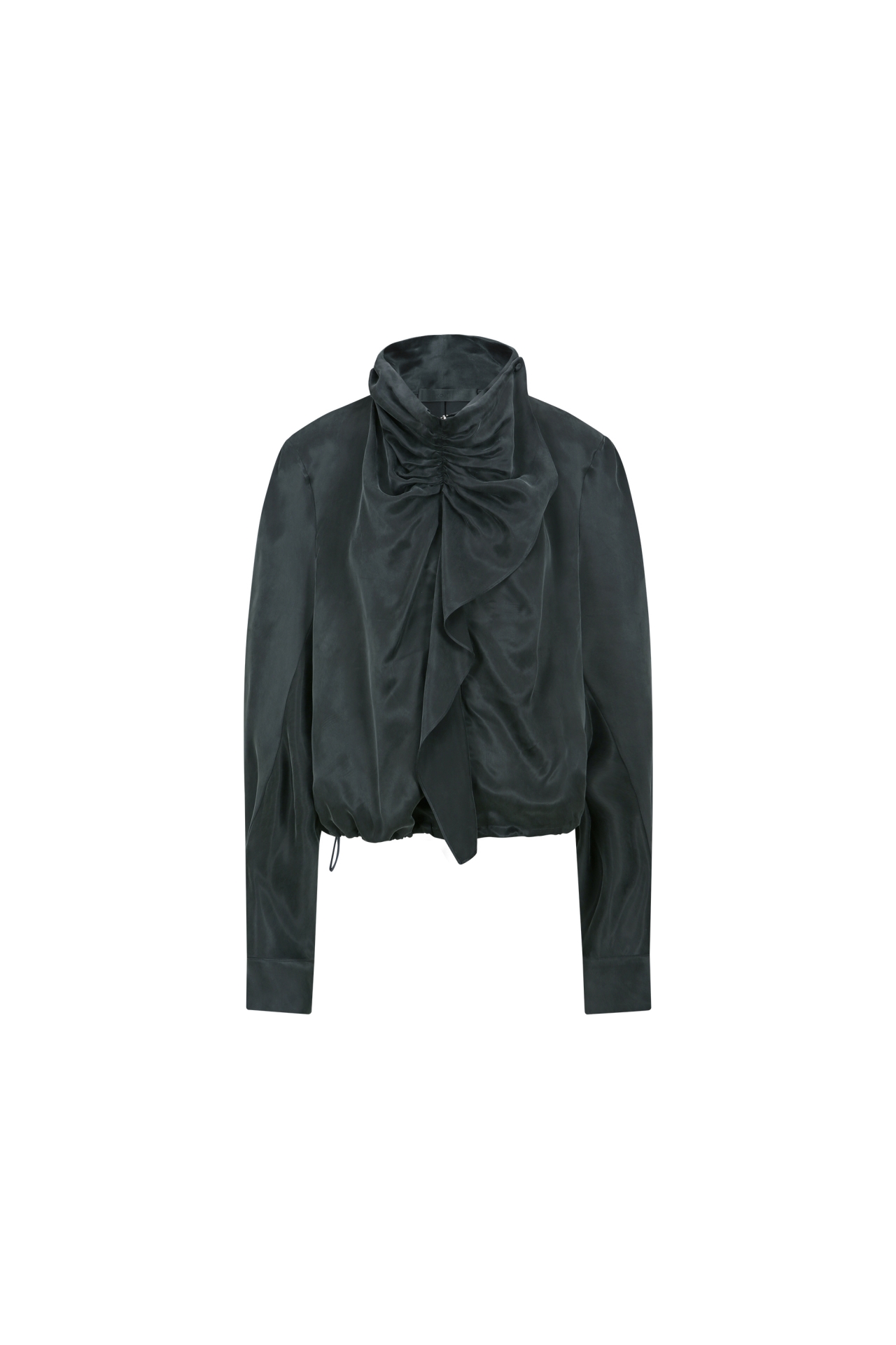 ZIP-FRONT NECK SCARF BLOUSE (F26BL4091CG)
