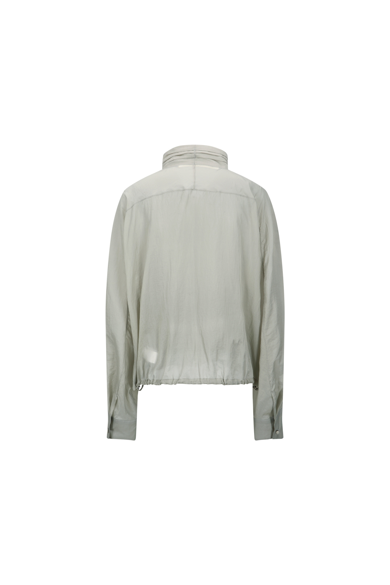 ZIP-FRONT NECK SCARF BLOUSE (F26BL4092GY)