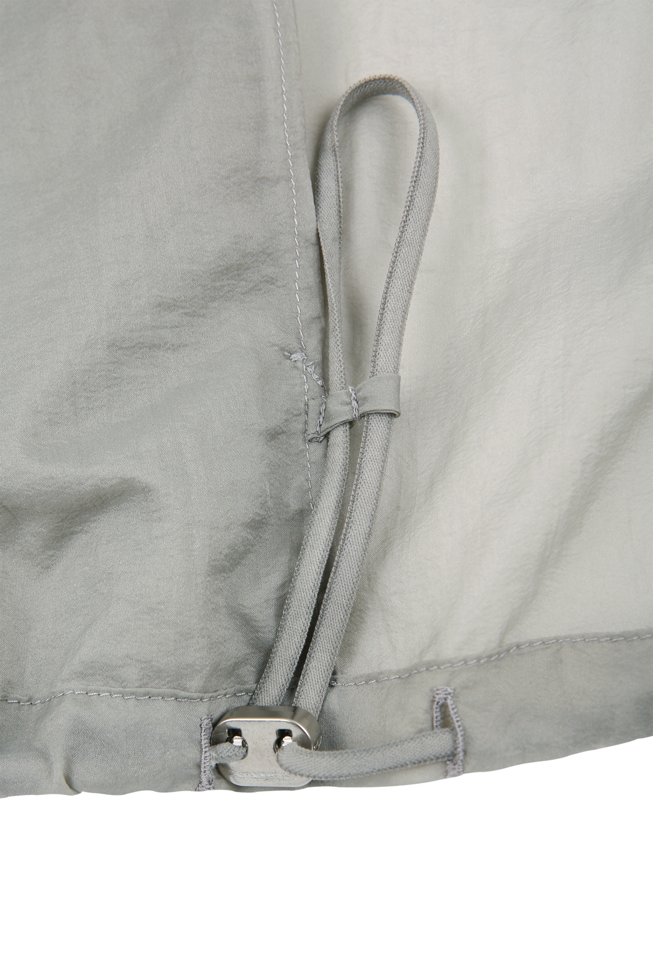 ZIP-FRONT NECK SCARF BLOUSE (F26BL4092GY)