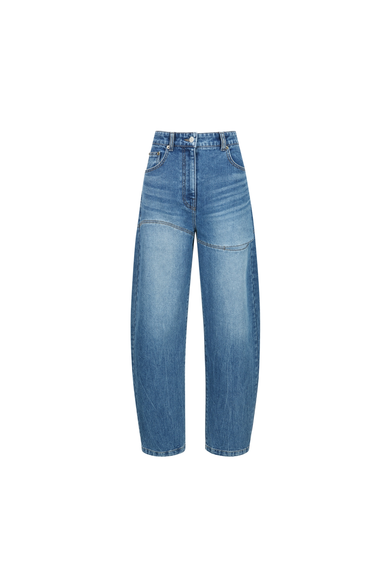 PANELED BARREL DENIM PANTS (F26DB8011BL)