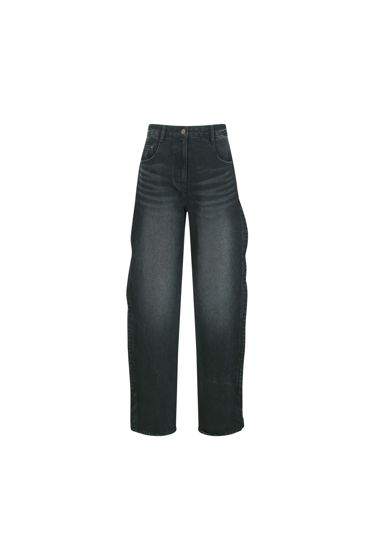 [2ND DROP] HIGH-WAIST WASHED JEANS (F26DB8061BK)