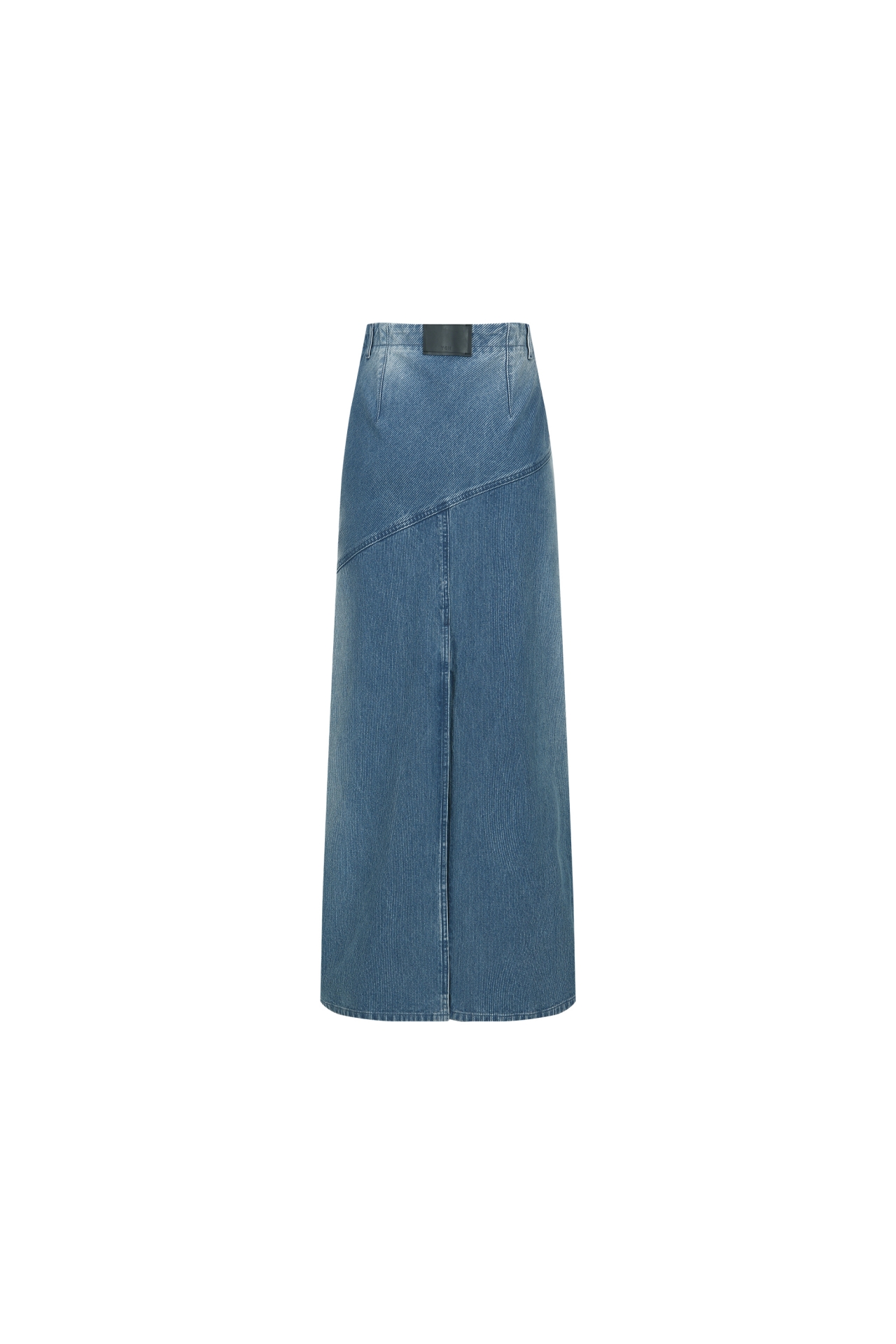 ASYMMETRIC PANEL DENIM MAXI SKIRT (F26DB8101BL)