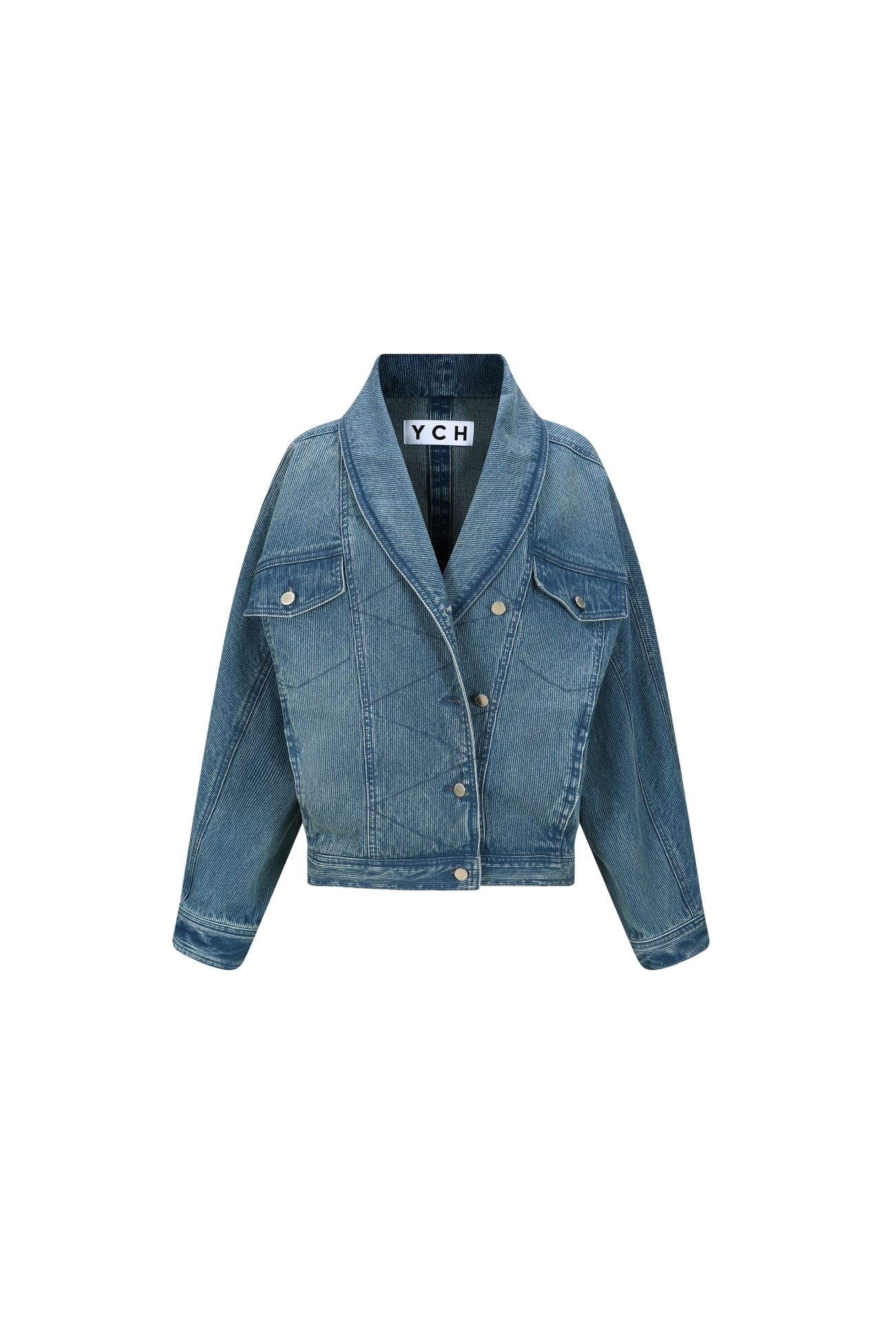 SHAWL COLLAR DENIM JACKET (F26DT8051BL)