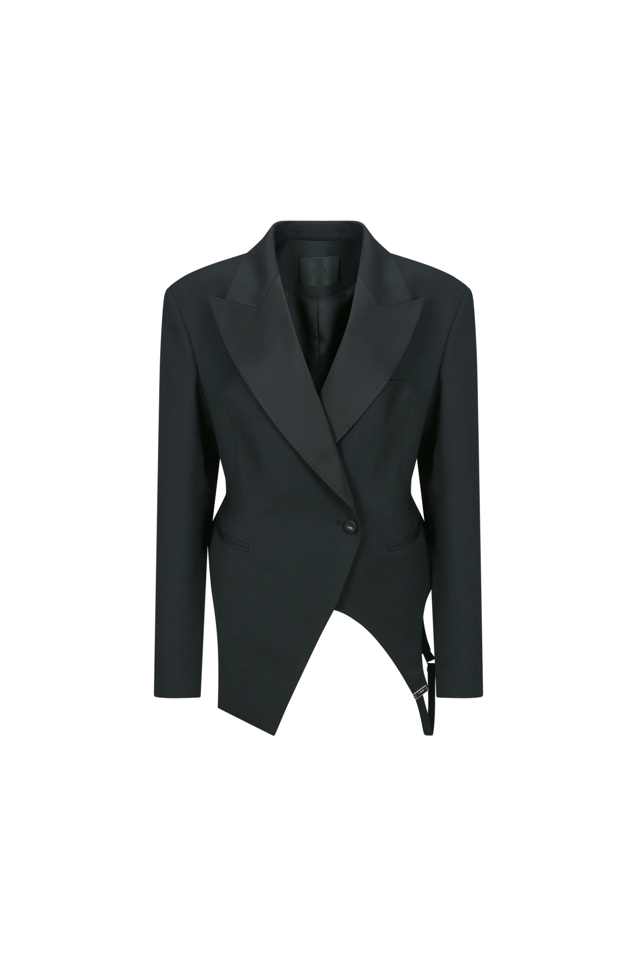 WOOL-BLEND ASYMMETRIC JACKET (F26JK2021BK)