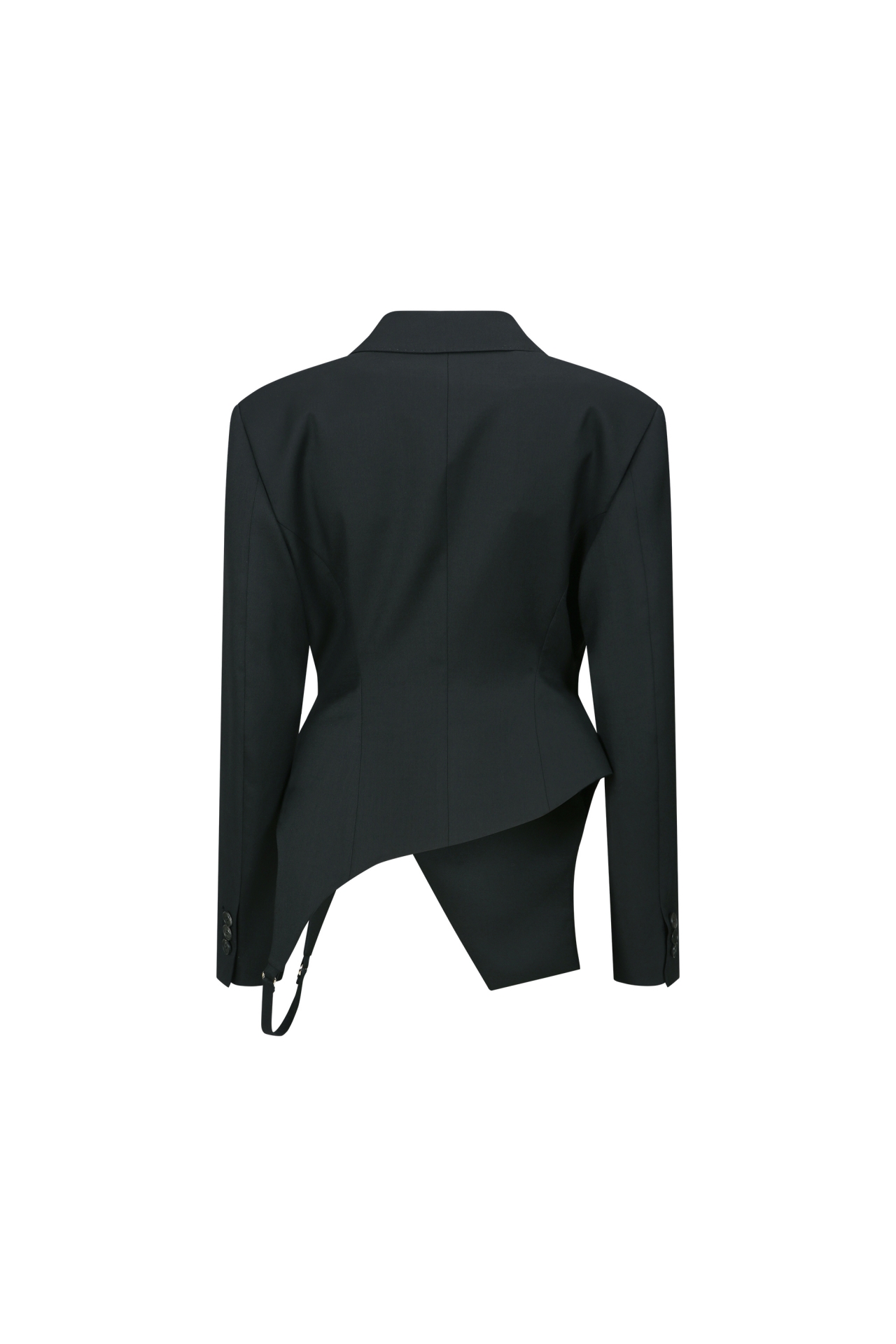 WOOL-BLEND ASYMMETRIC JACKET (F26JK2021BK)