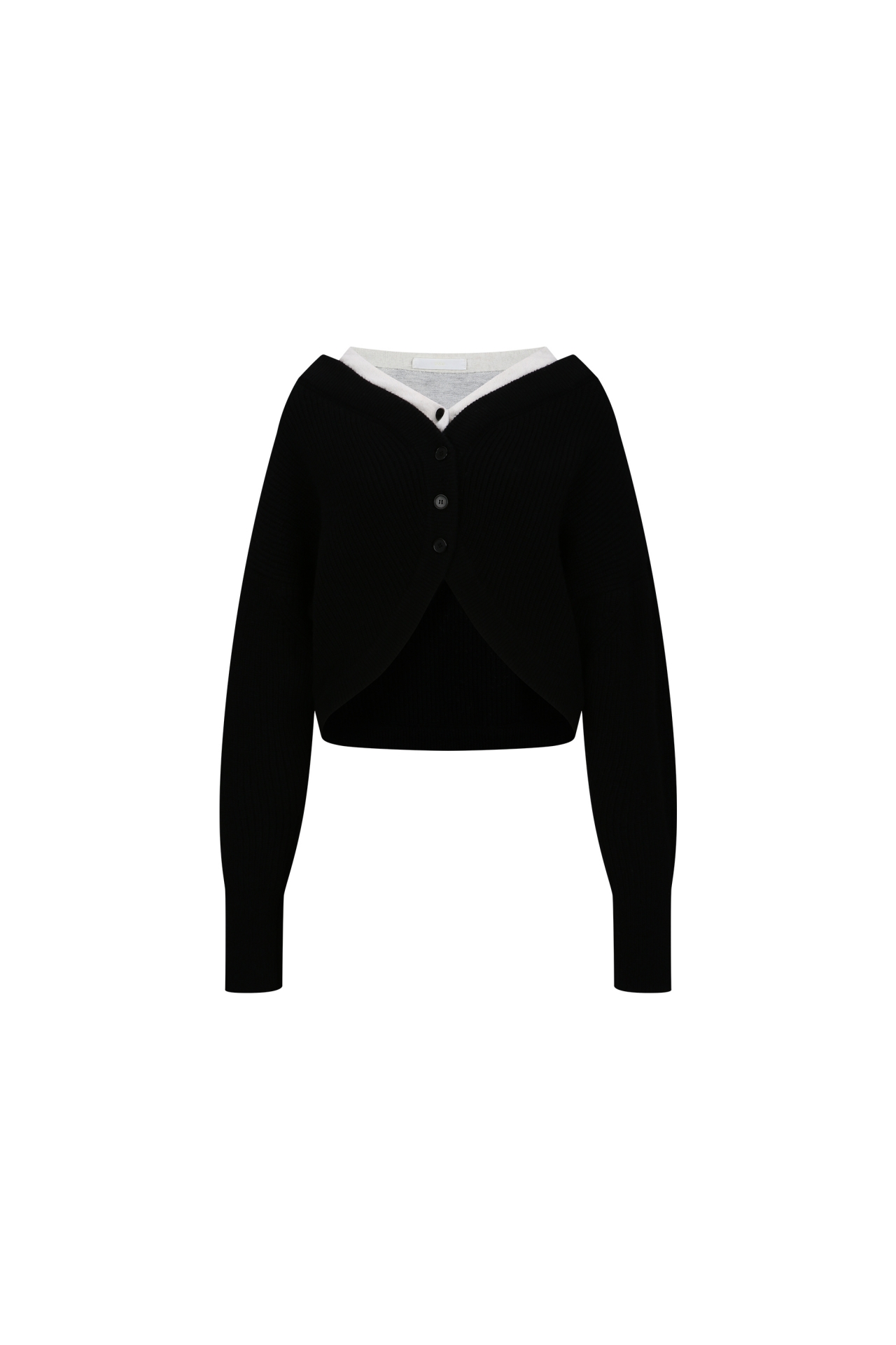 WOOL-BLEND KNIT CARDIGAN (F26KT9031BK)