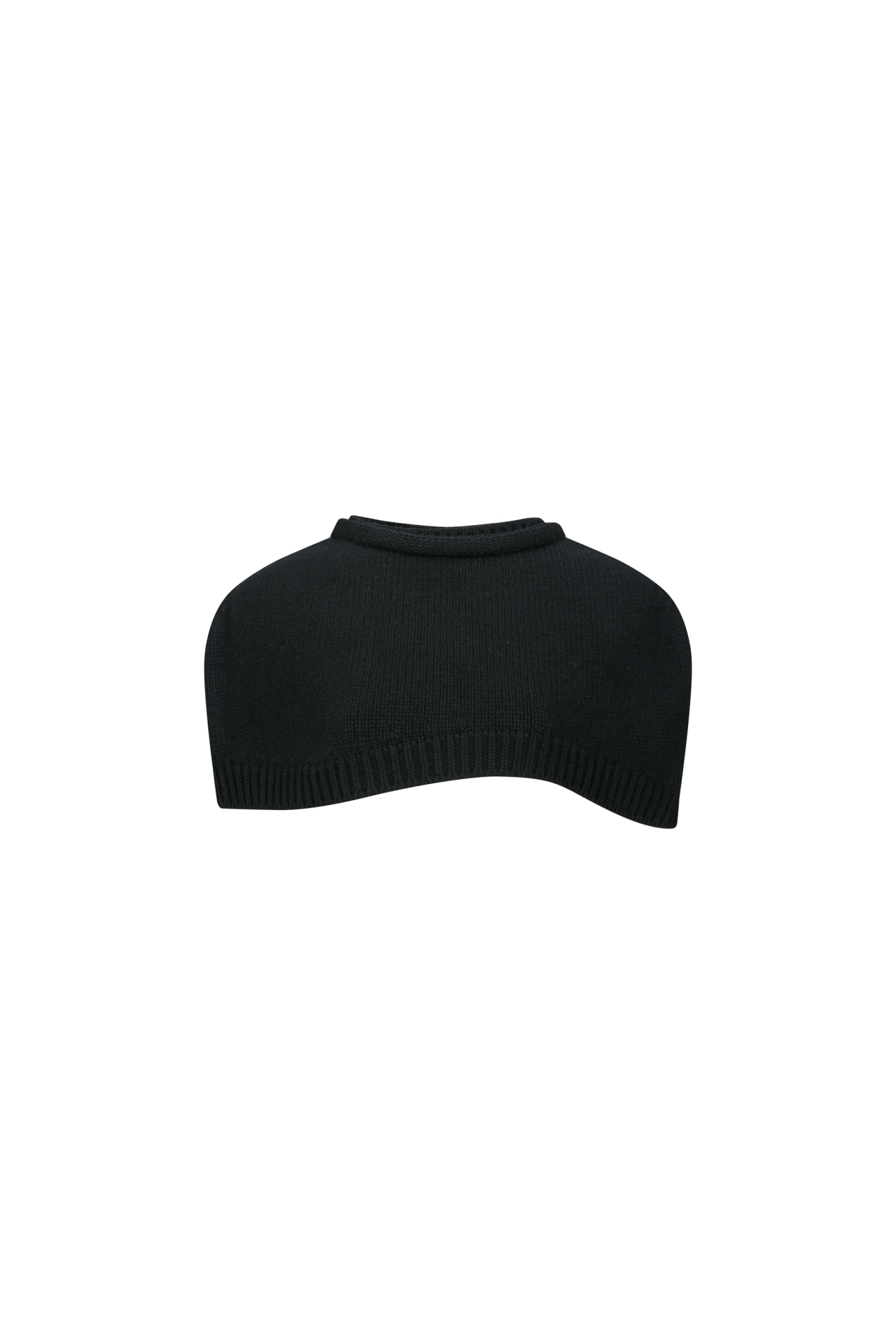 CROPPED KNIT CAPE (F26KT9051BK)
