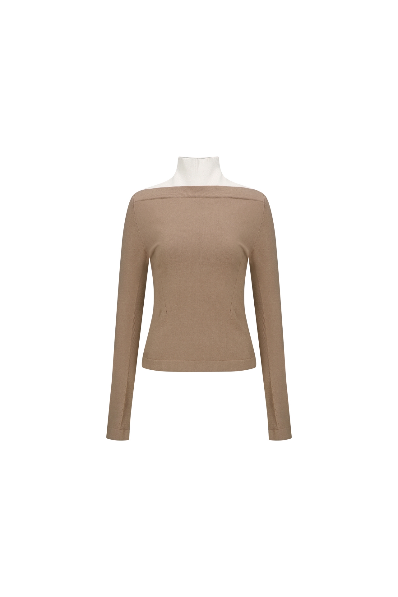 CONTRAST DETAIL KNIT TOP (F26KT9061BR)