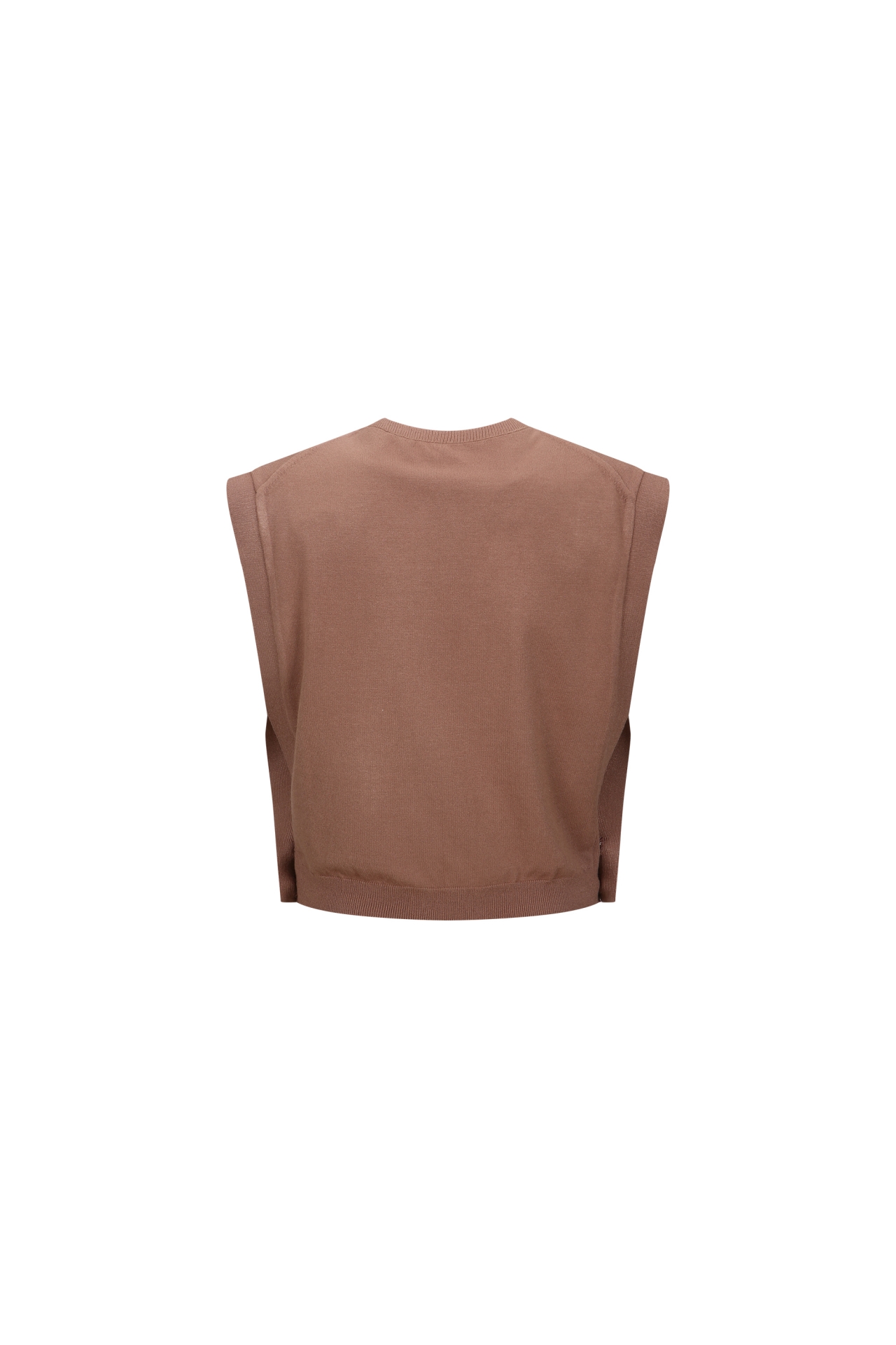 SLEEVELESS CROPPED KNIT TOP (F26KT9071BR)