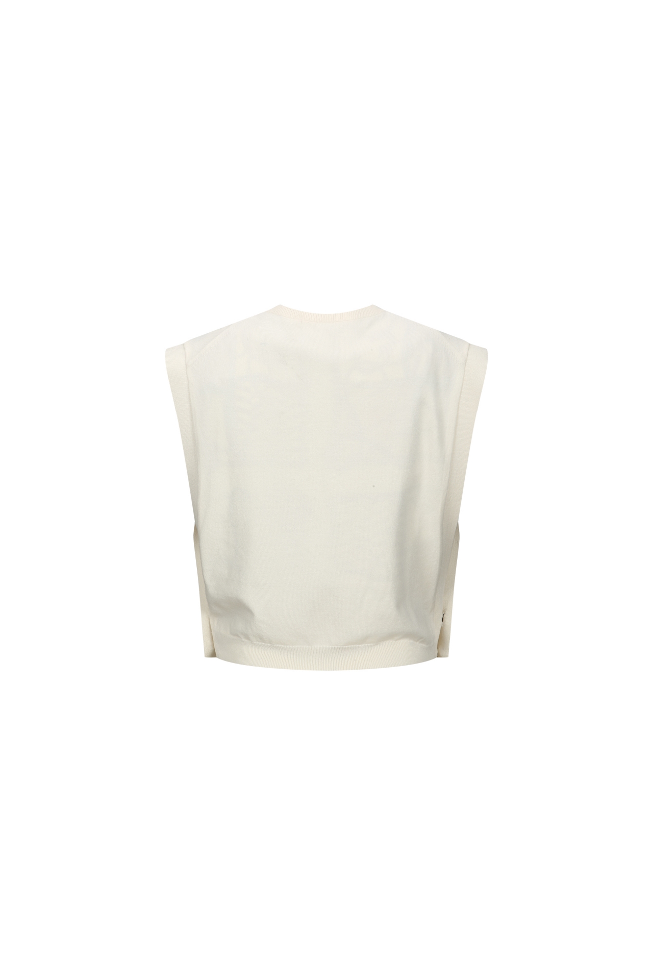 SLEEVELESS CROPPED KNIT TOP (F26KT9071IV)