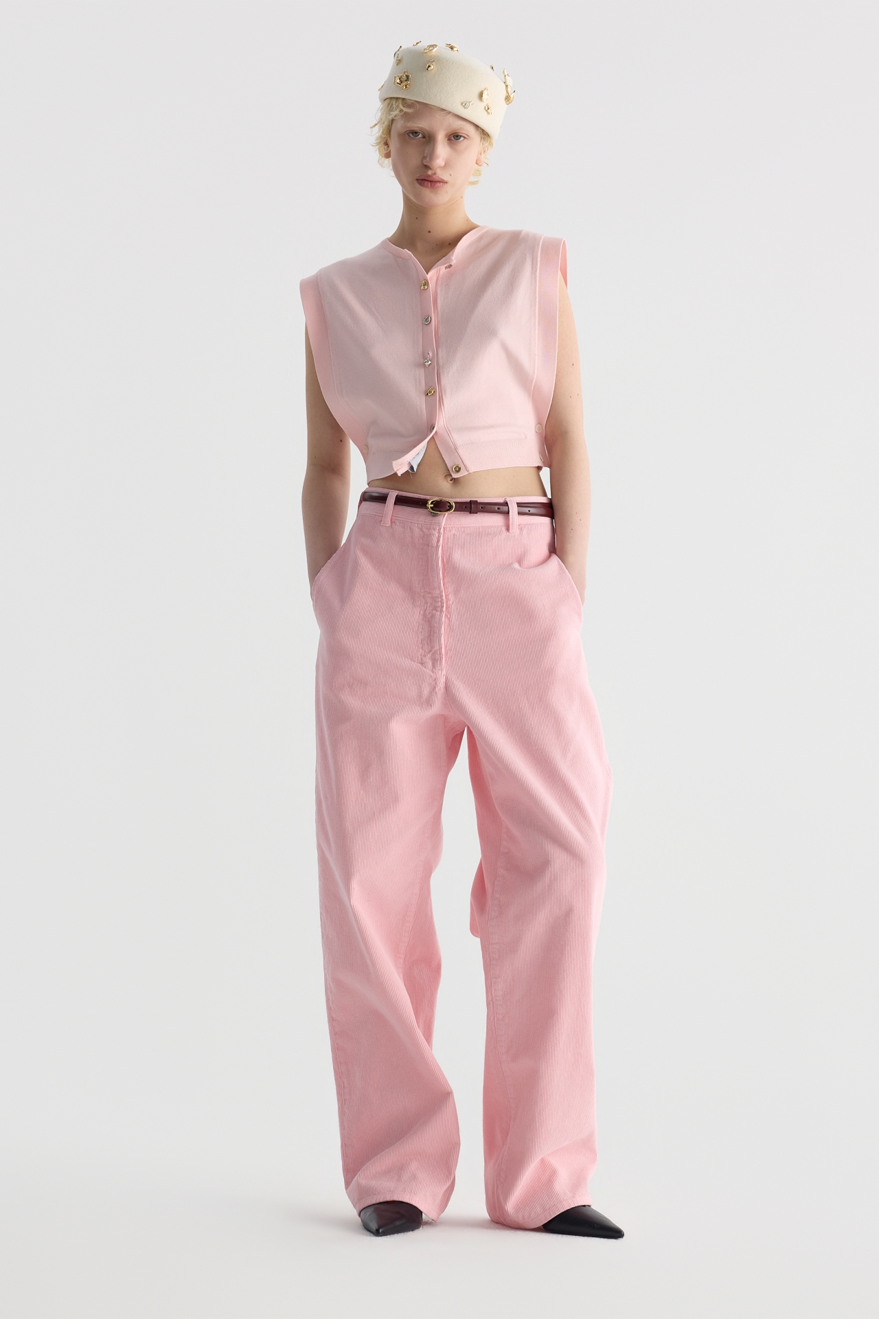 SLEEVELESS CROPPED KNIT TOP (F26KT9071PK)