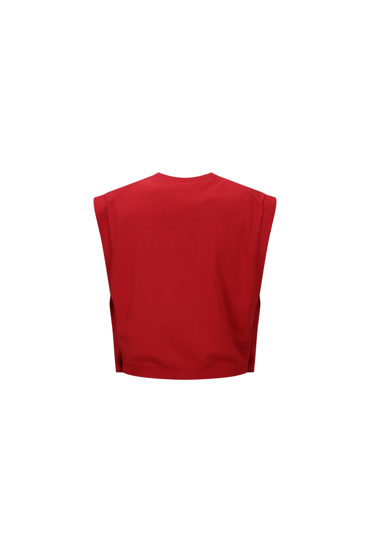 SLEEVELESS CROPPED KNIT TOP (F26KT9071RD)