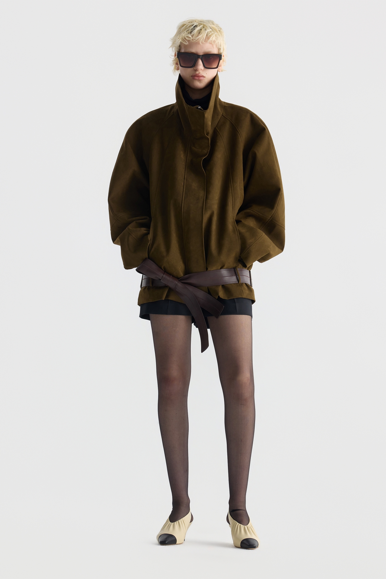 FUNNEL NECK SUEDE JACKET (F26OT0051KK)