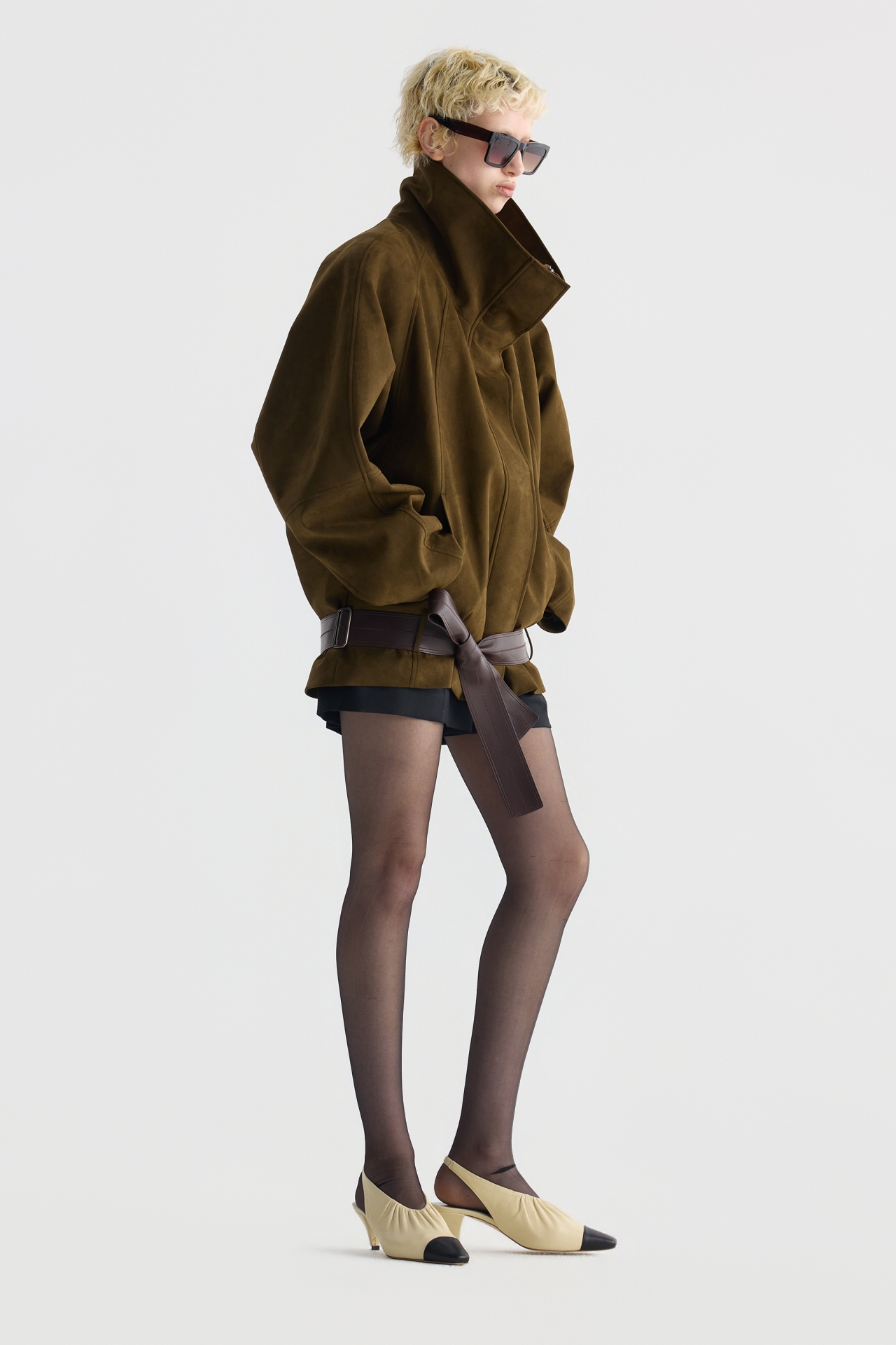FUNNEL NECK SUEDE JACKET (F26OT0051KK)