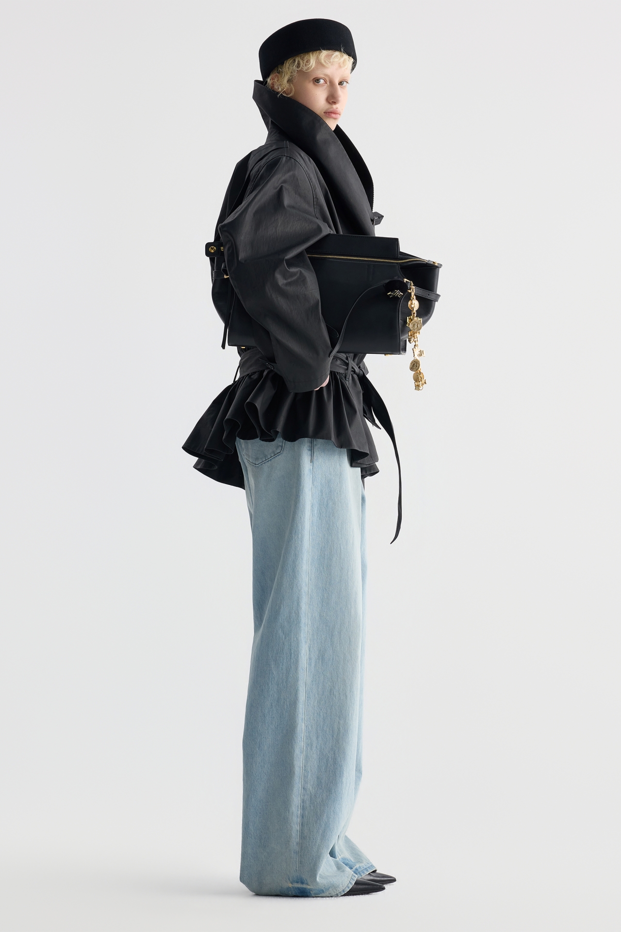 BELTED ASYMMETRIC WRAP JACKET (F26OT0111BK)