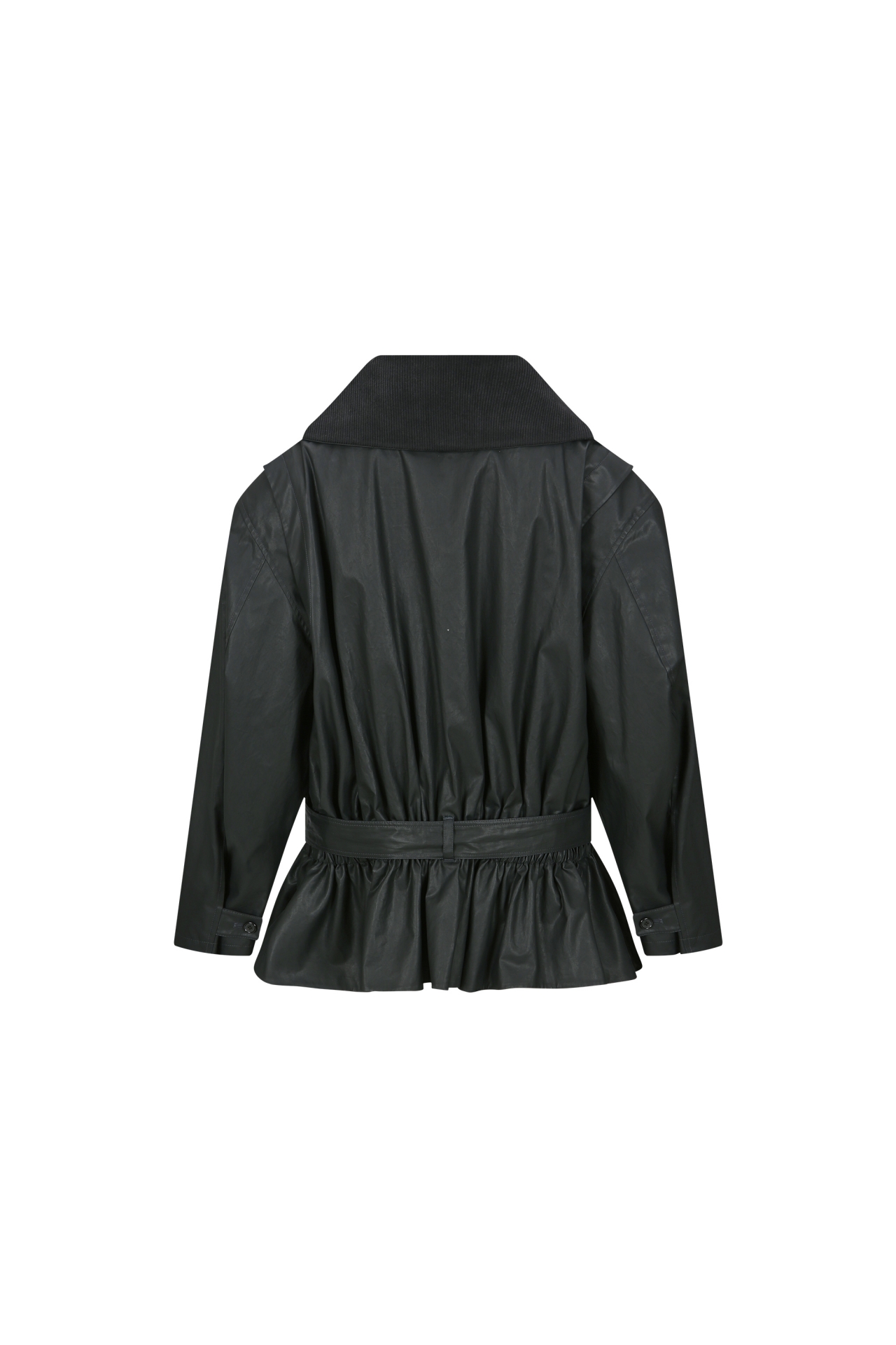 BELTED ASYMMETRIC WRAP JACKET (F26OT0111BK)