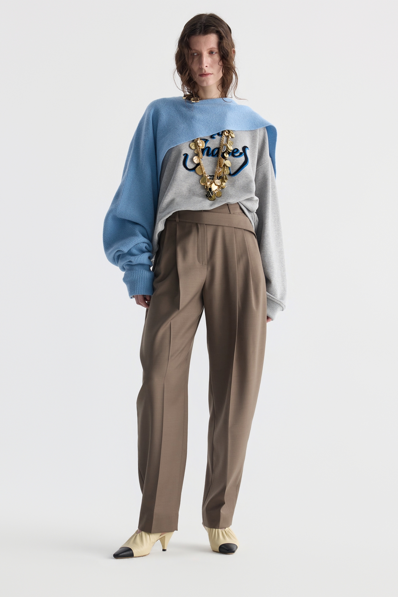 PLEATED HIGH-WAISTED PANTS (F26PT5021BR)
