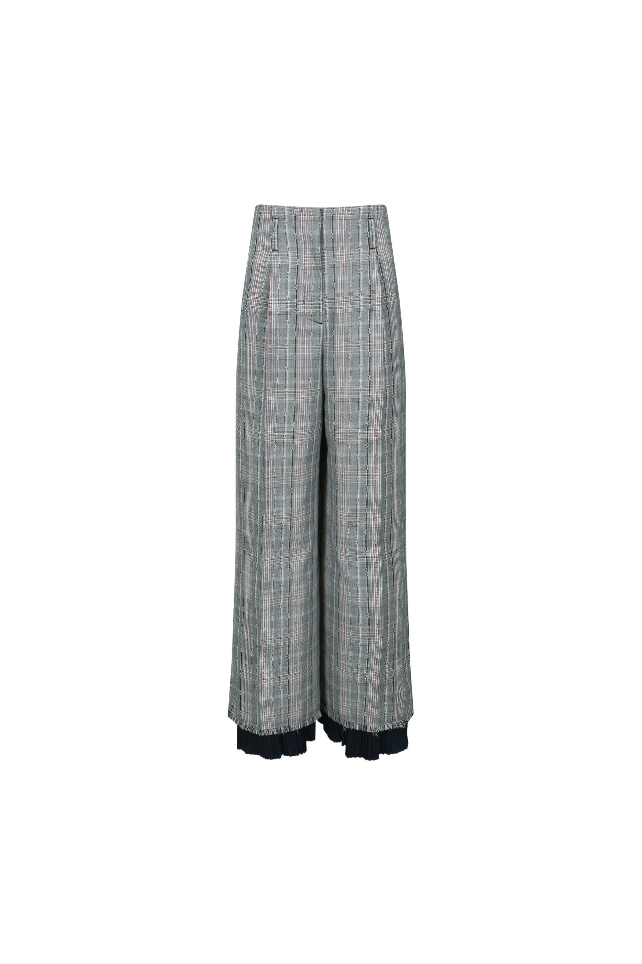 CONTRAST CUFF WIDE-LEG PANTS (F26PT5062GY)