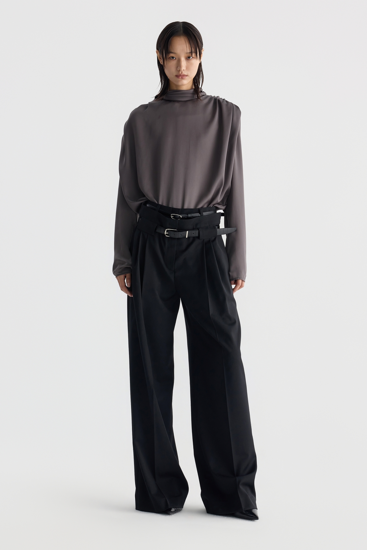 LOOSE-FIT BELTED PANTS (F26PT5101BK)