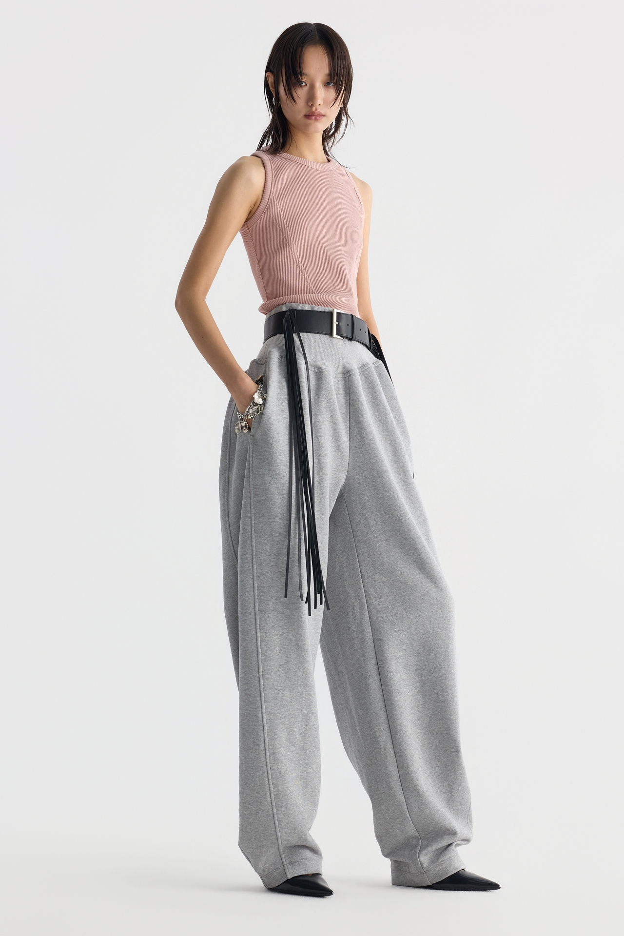 ASYMMETRICAL-WAIST PANTS (F26PT5141GY)