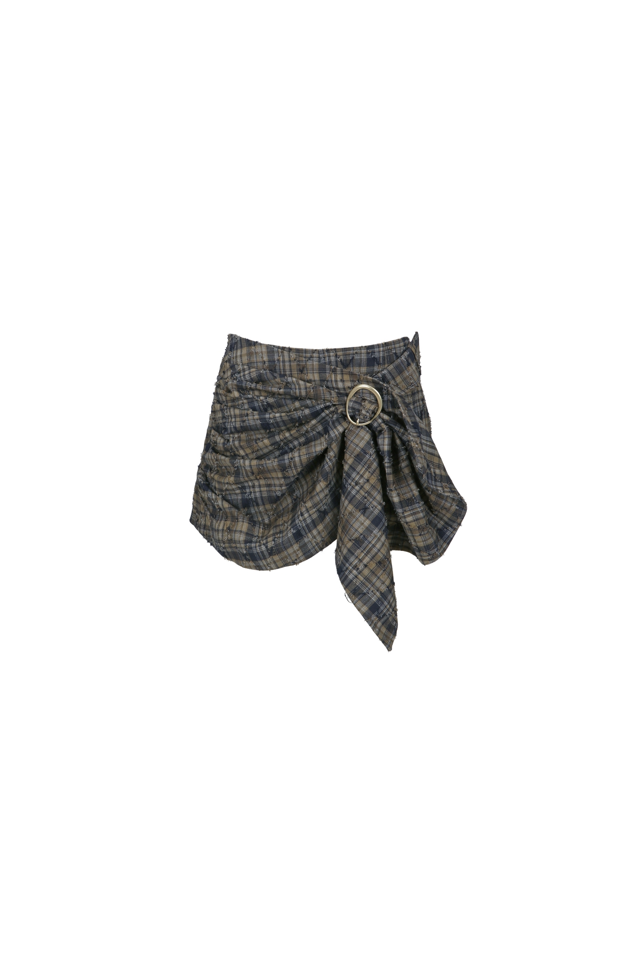 ASYMMETRIC TIE-FRONT PLAID SKORT (F26PT5151KK)