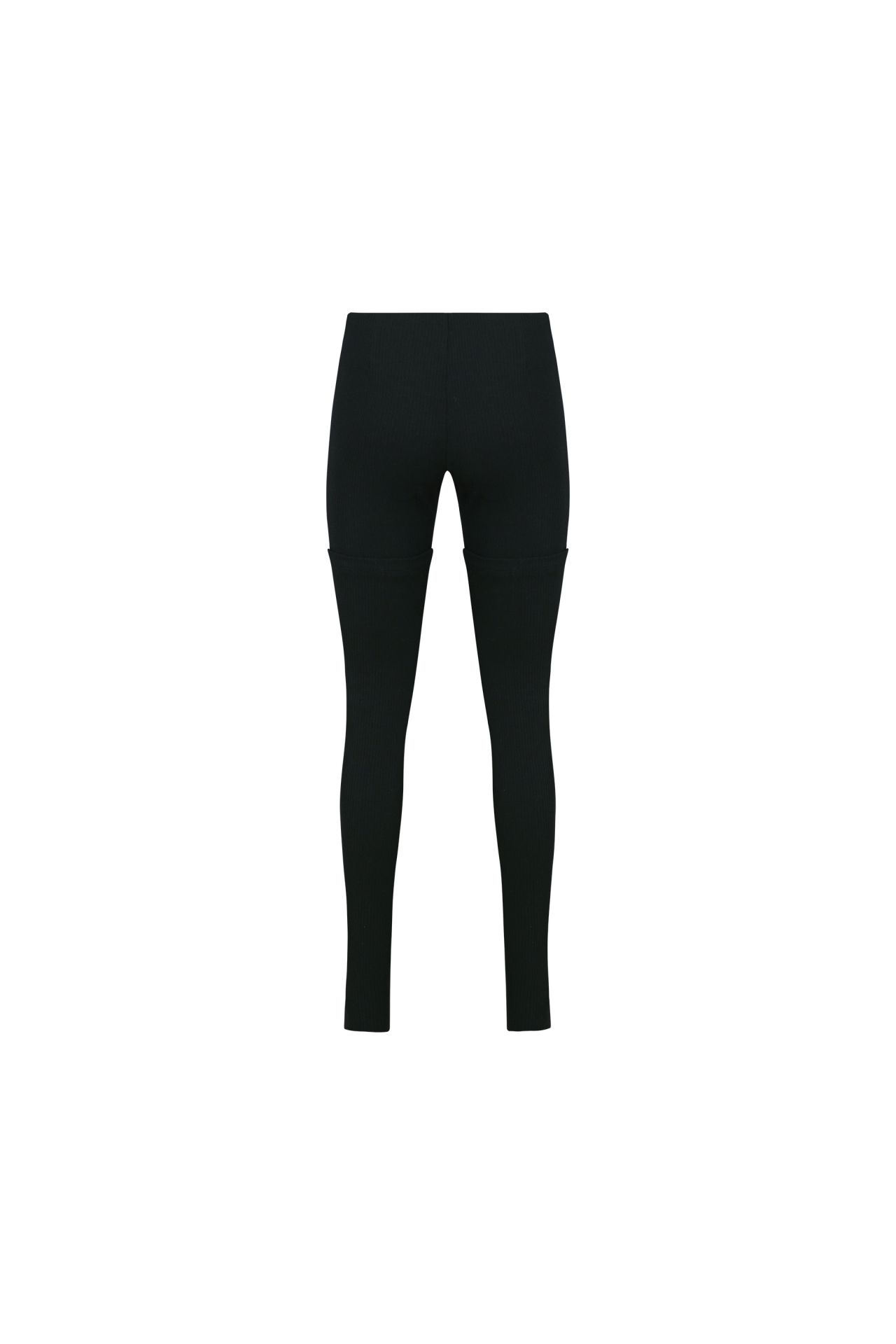 RIBBED PANELED BUTTON LEGGINGS (F26PT5161BK)