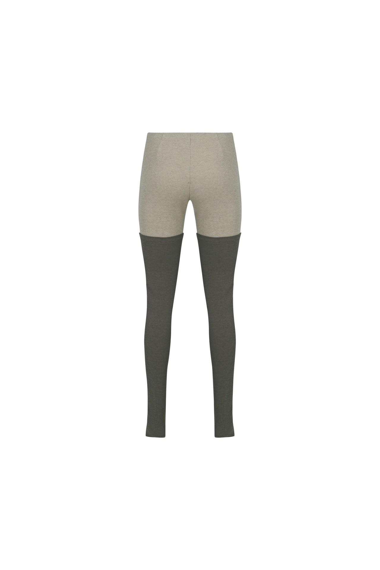 RIBBED PANELED BUTTON LEGGINGS (F26PT5161BR)
