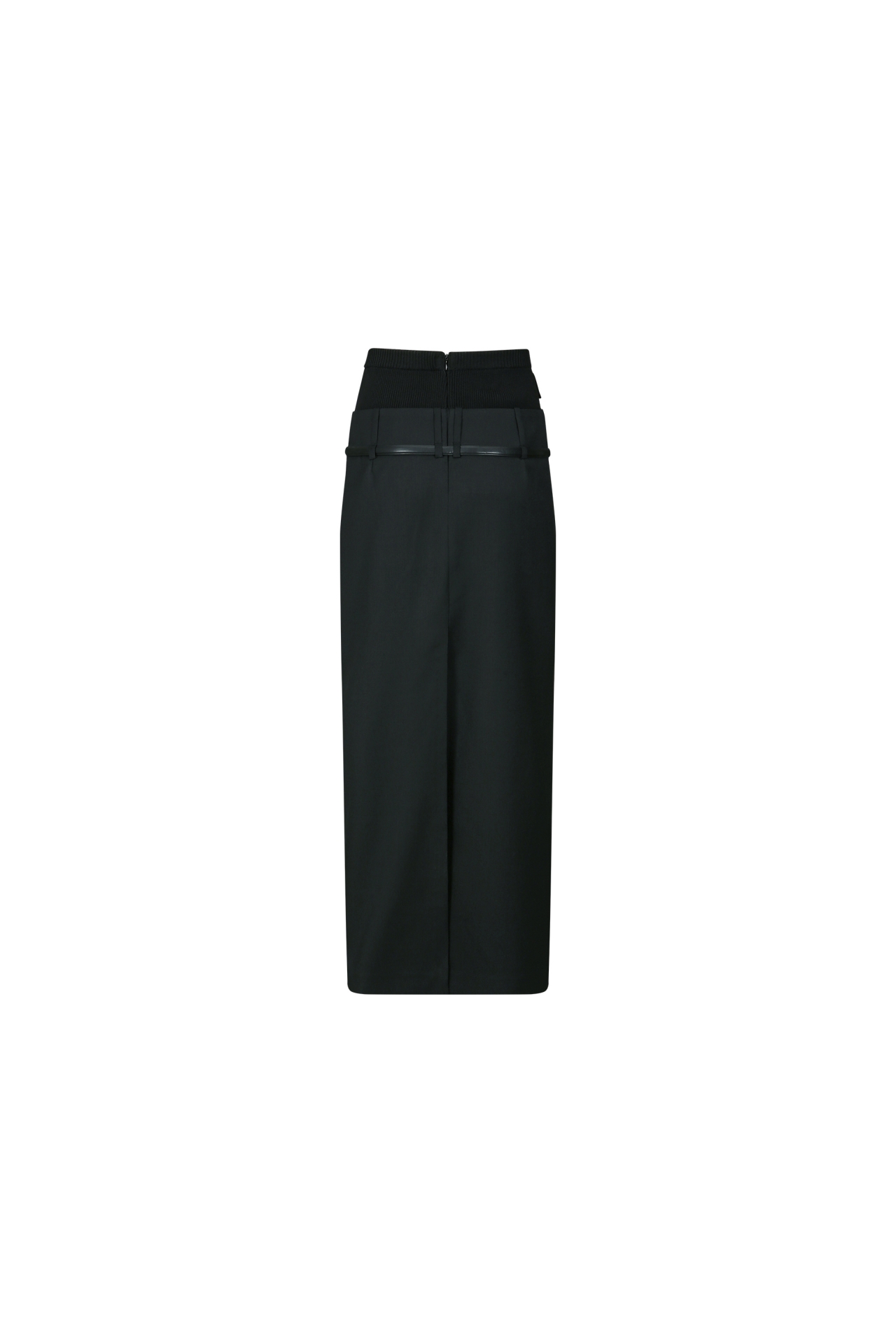 PANELED BELTED MAXI SKIRT (F26SK6021BK)
