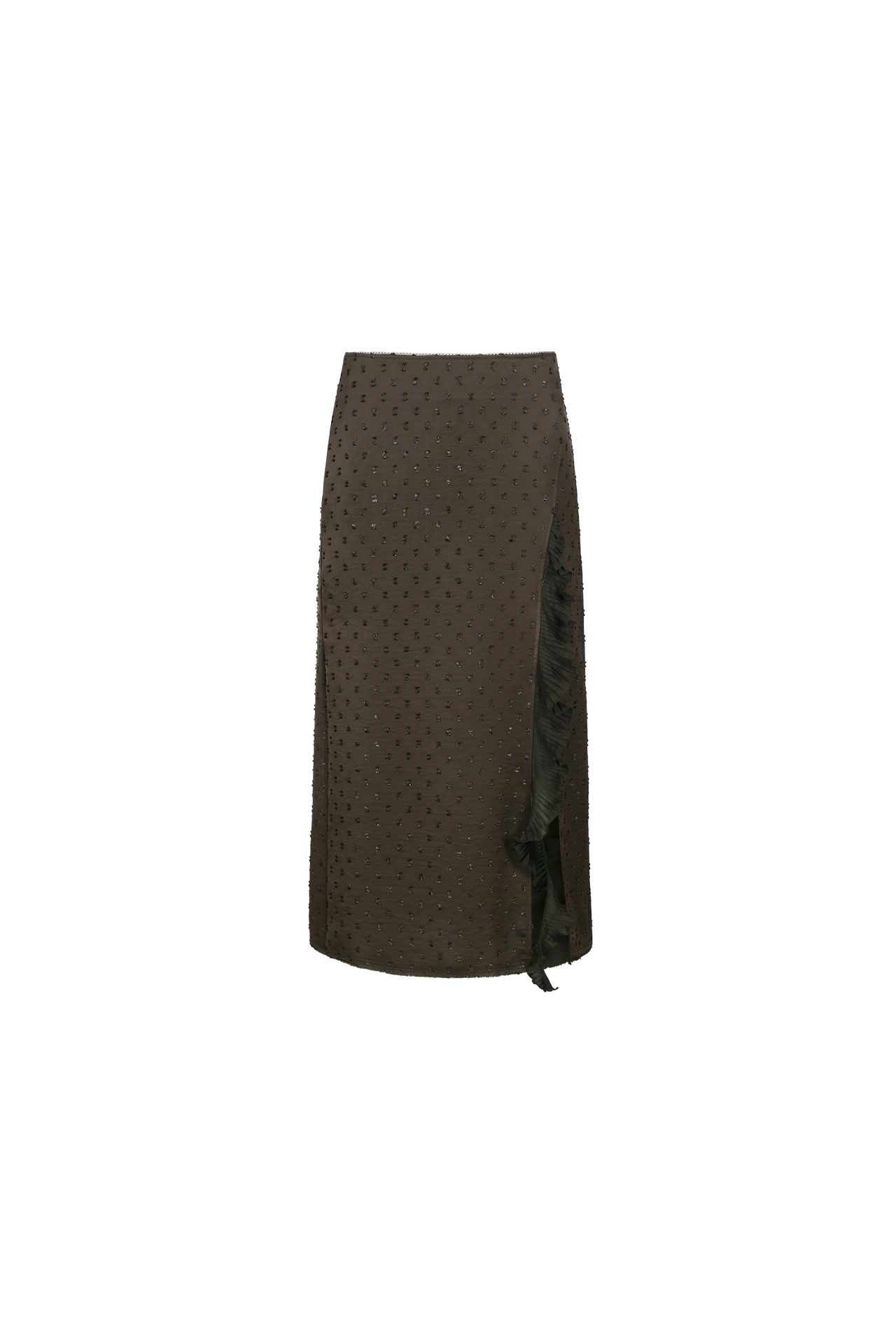 SIDE RUFFLE SKIRT (F26SK6031BR)