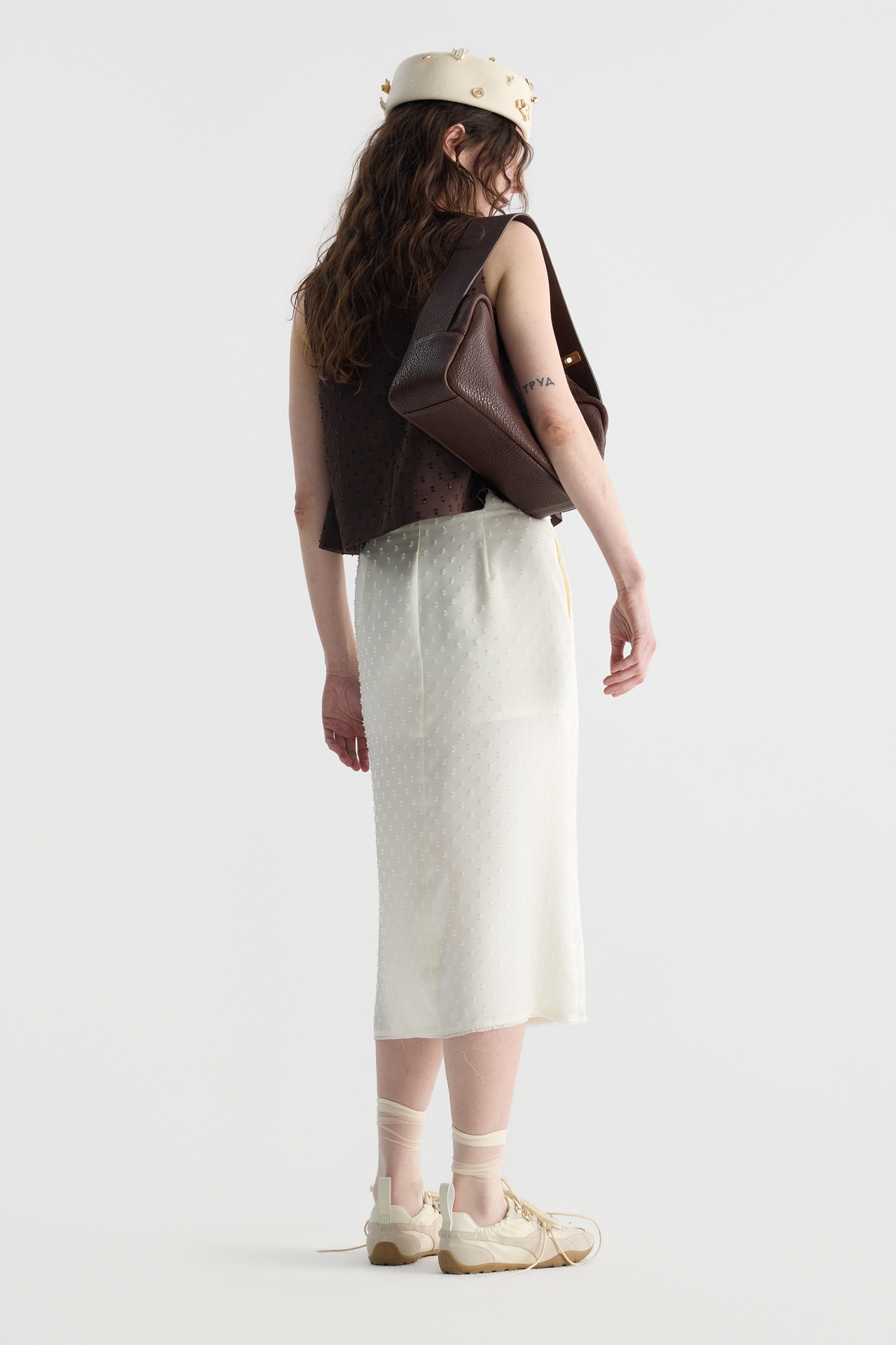 SIDE RUFFLE SKIRT (F26SK6031IV)