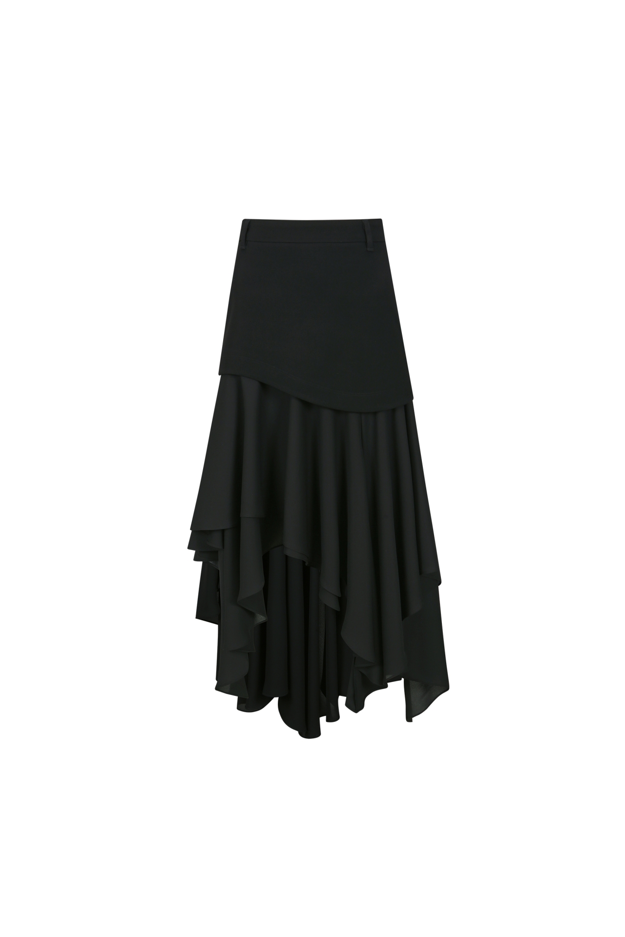 LAYERED HEM SKIRT (F26SK6051BK)