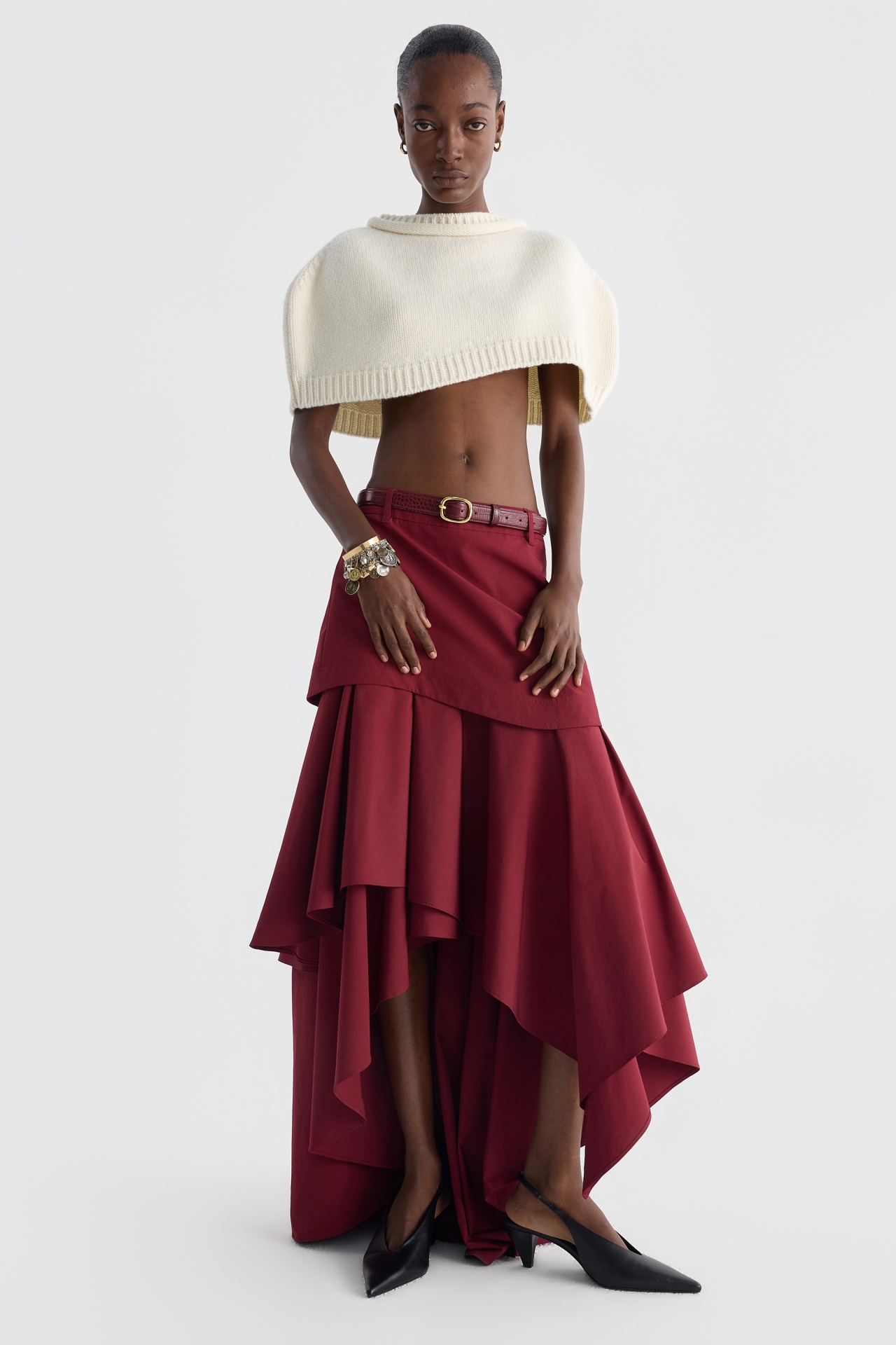 LAYERED HEM SKIRT (F26SK6052BD)