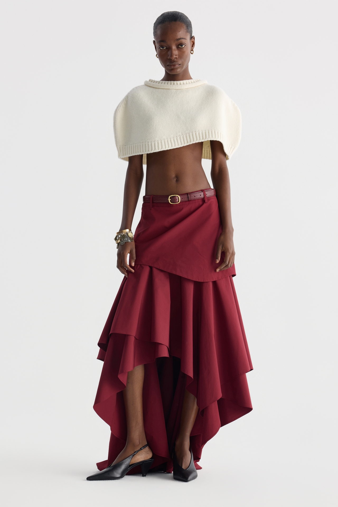 LAYERED HEM SKIRT (F26SK6052BD)