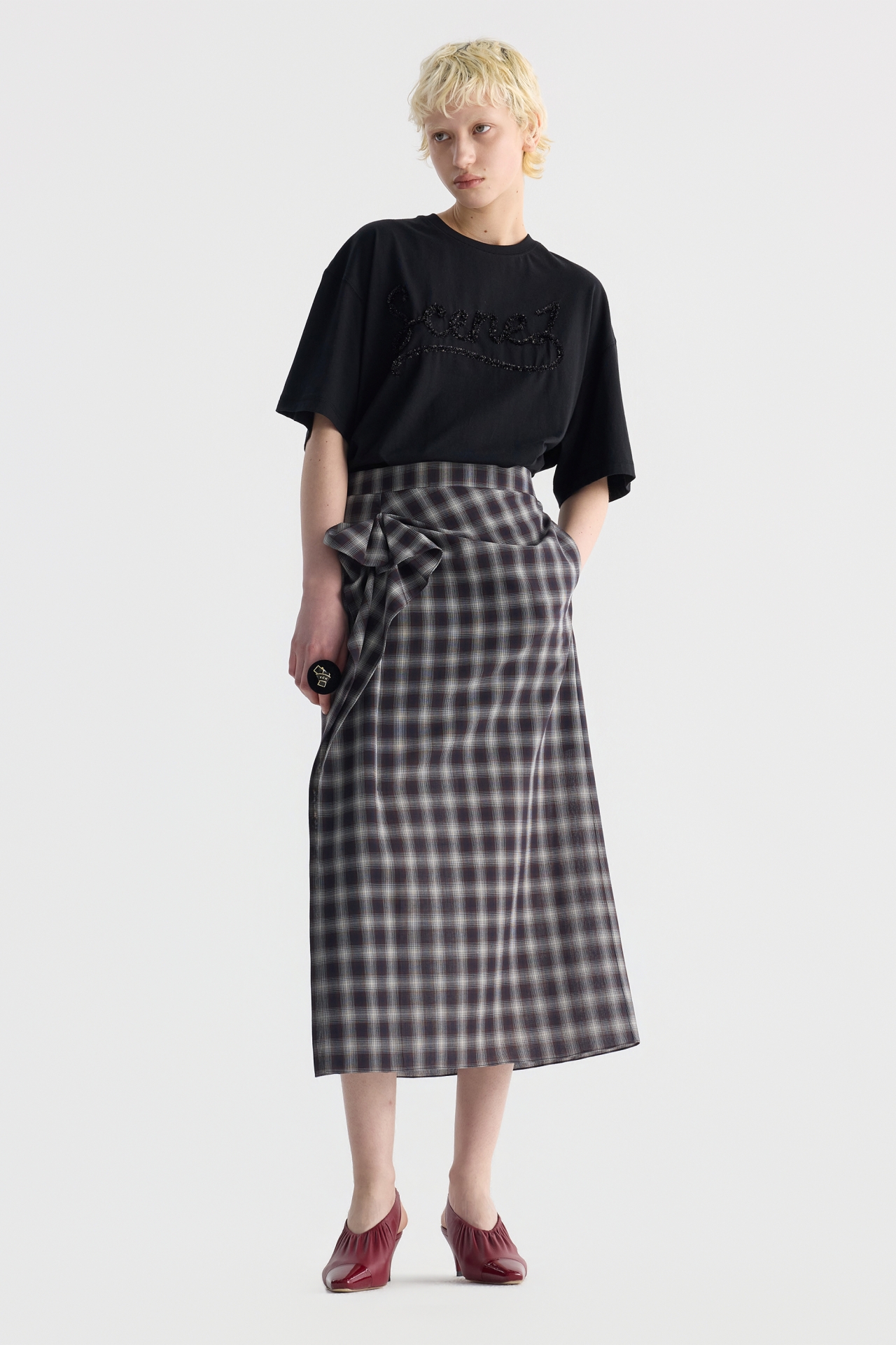 RUCHED WRAP SKIRT (F26SK6061BR)