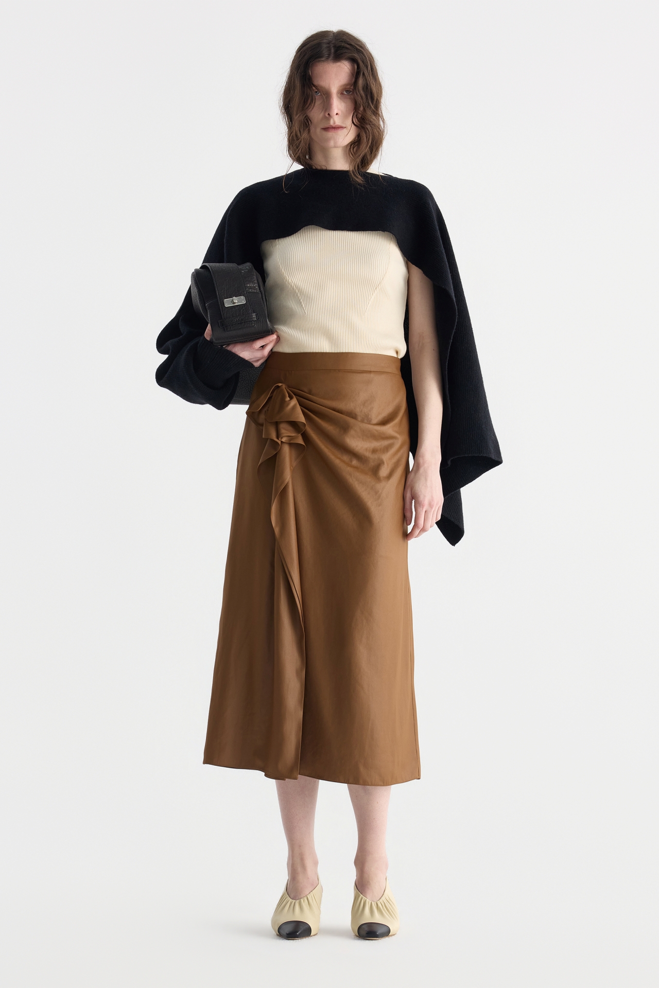 RUCHED WRAP SKIRT (F26SK6062CM)