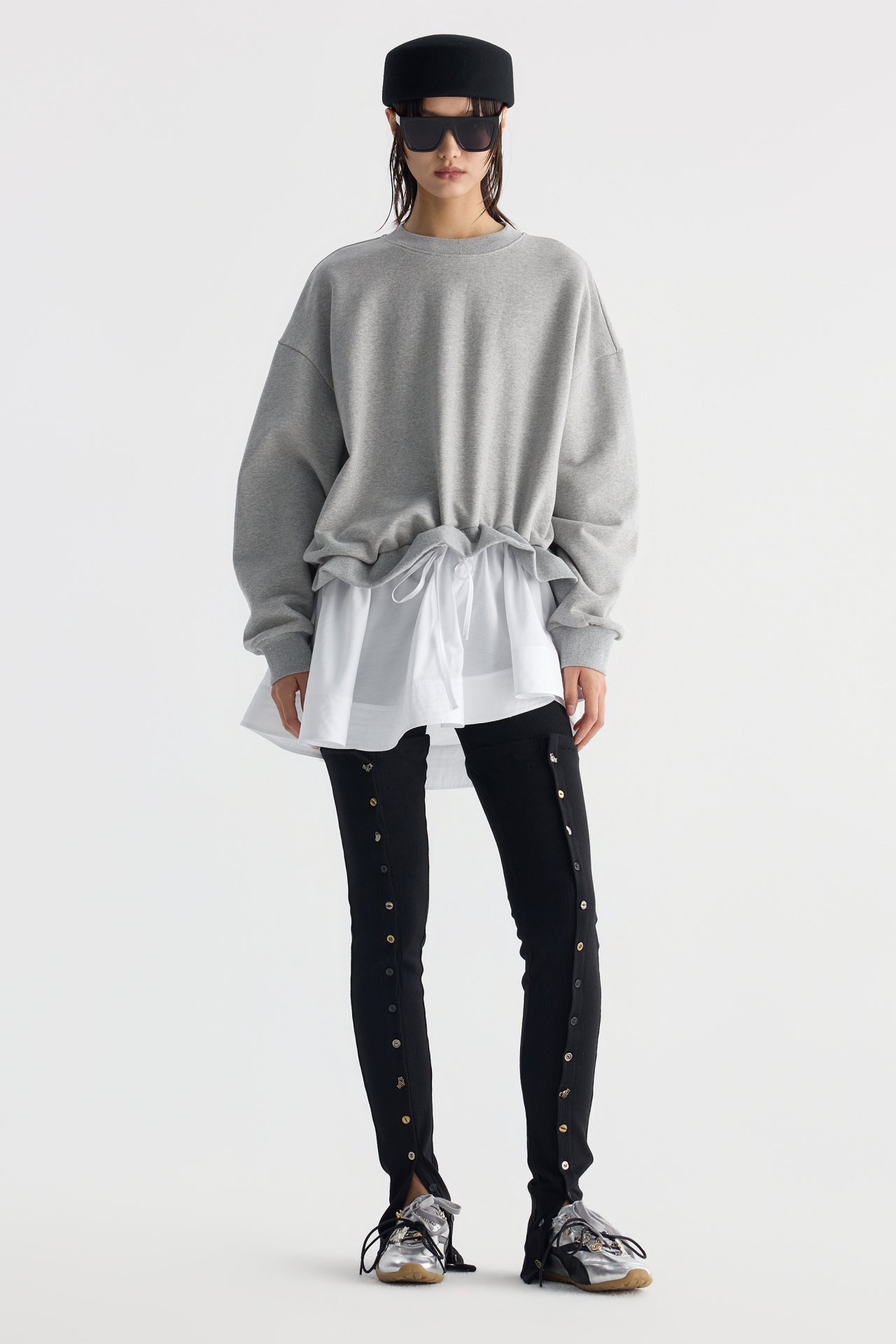 UNBALANCE LAYERD SWEATSHIRT (F26TO10031GY)