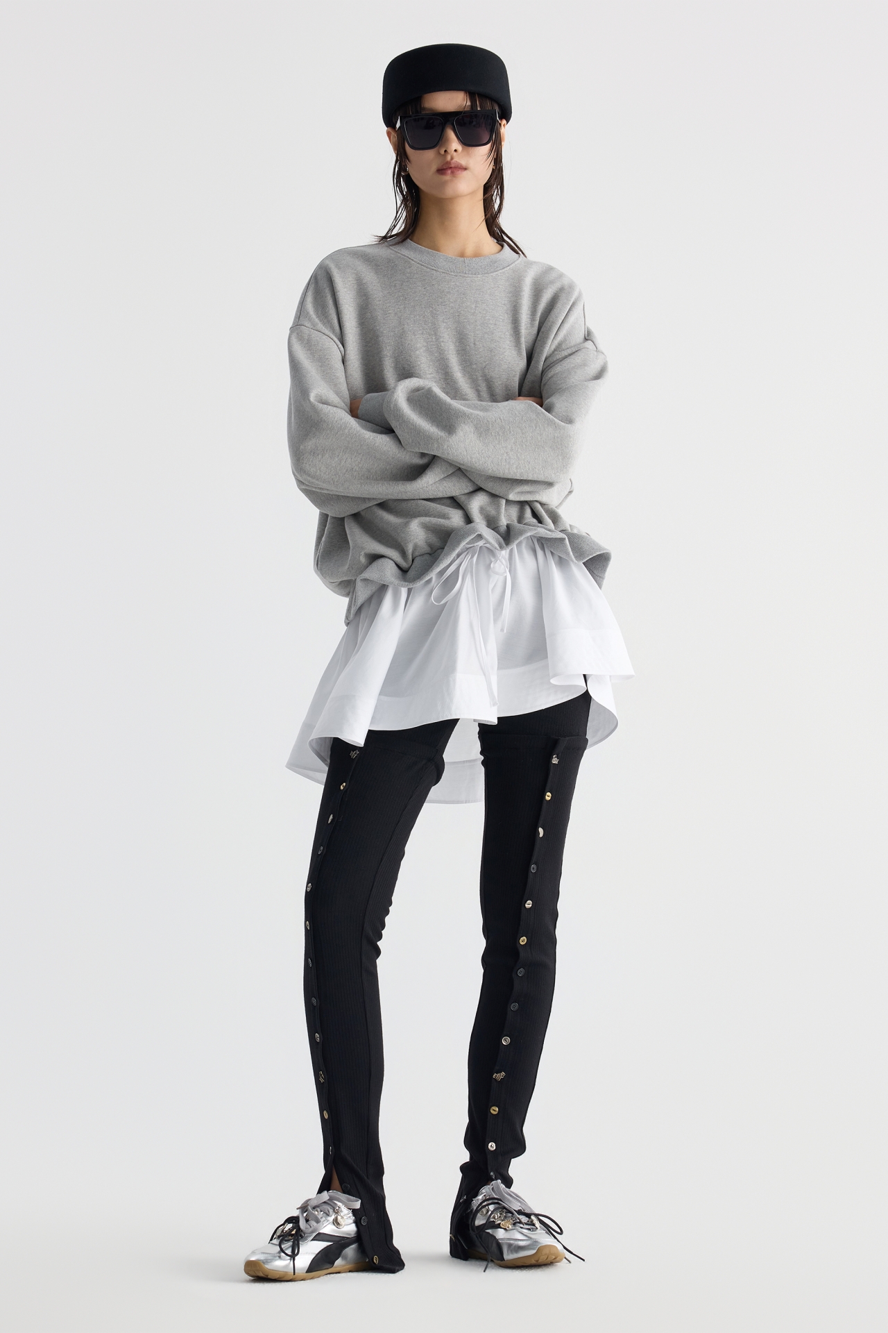 UNBALANCE LAYERD SWEATSHIRT (F26TO10031GY)